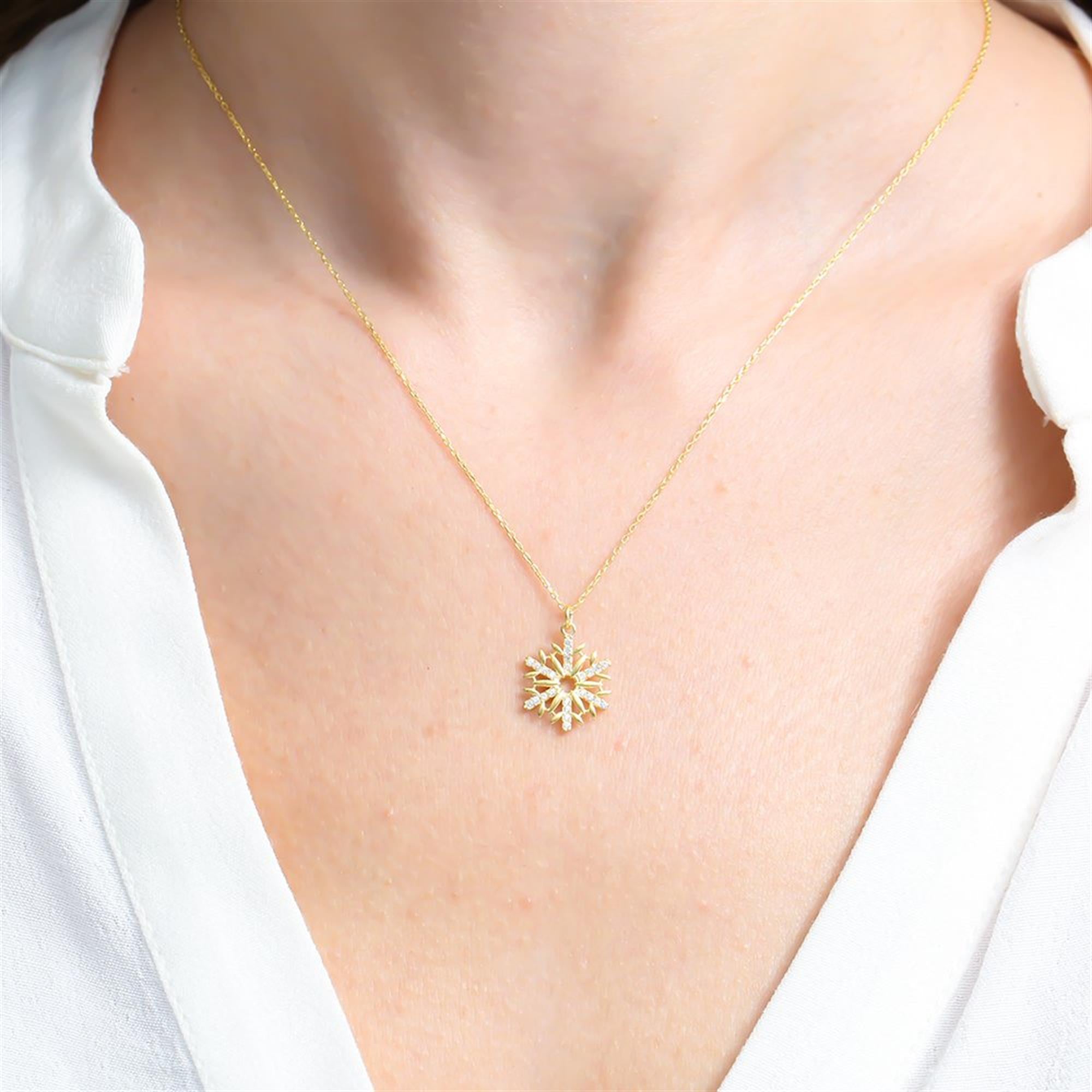 Dainty Snowflake Gold Plated Necklace