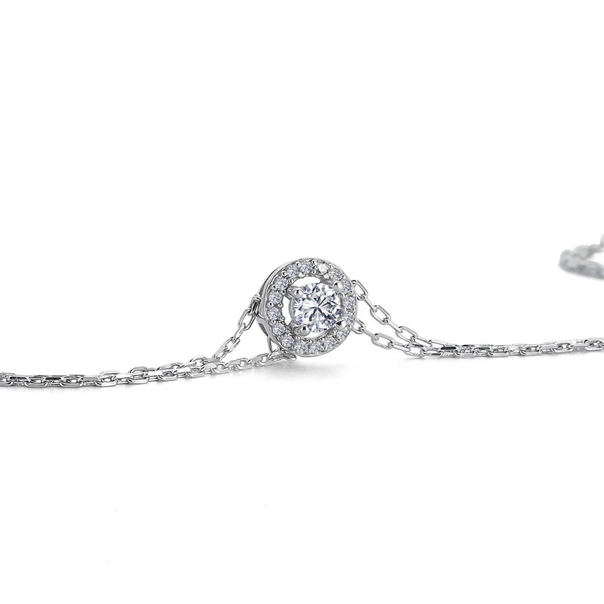 0.25 Carat Effective Diamond Solitaire Silver Bracelet