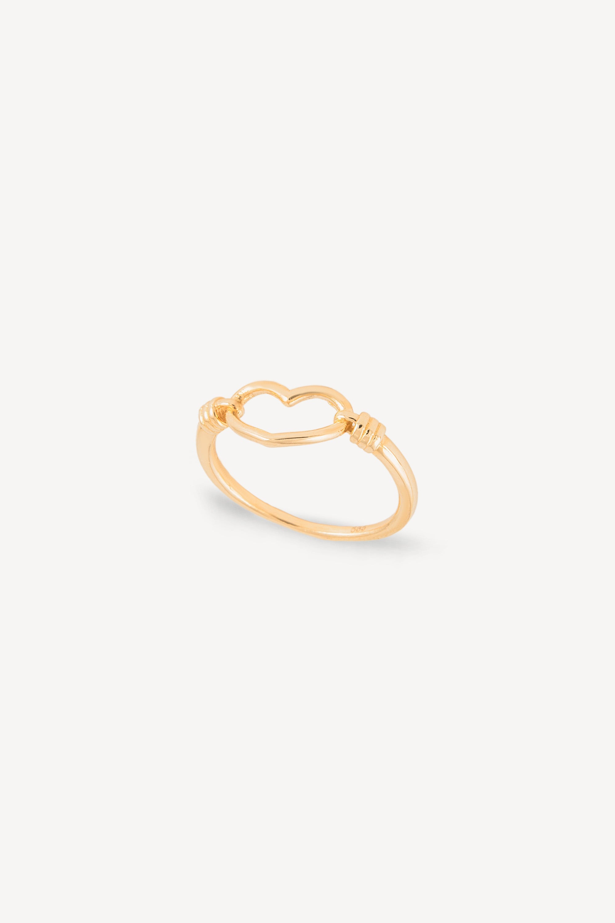 14K Gold Open Heart Ring