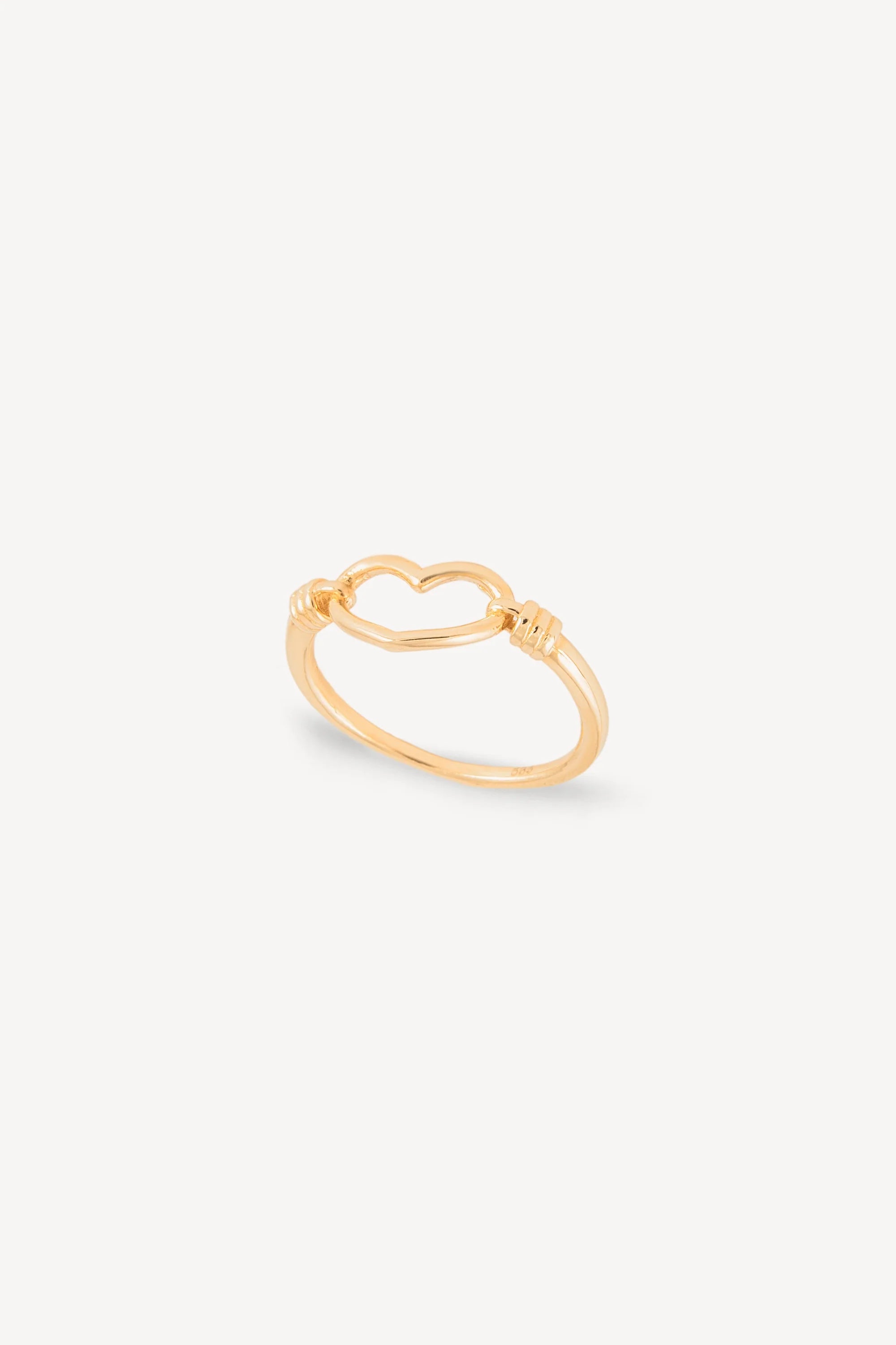 14K Gold Open Heart Ring