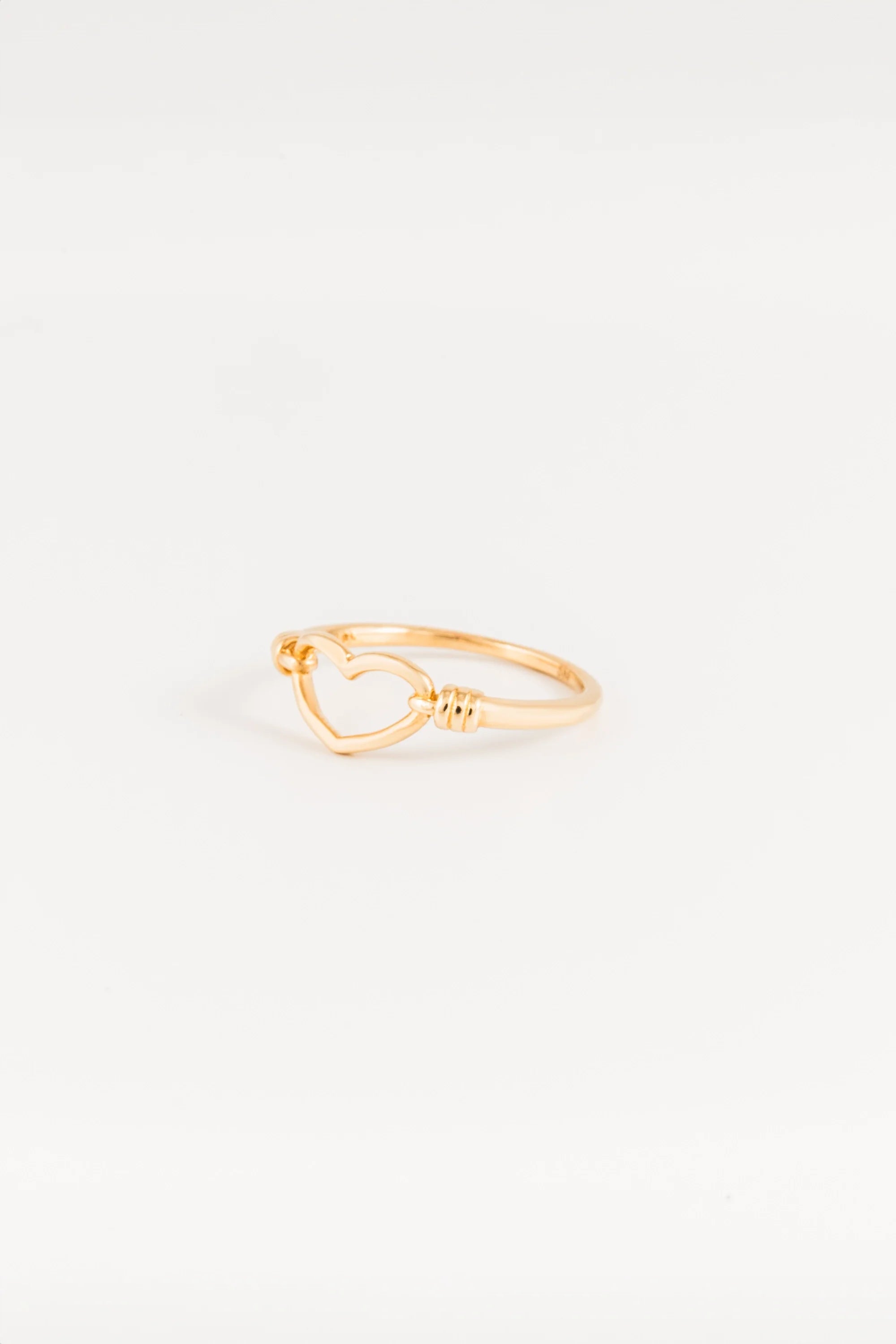 14K Gold Open Heart Ring