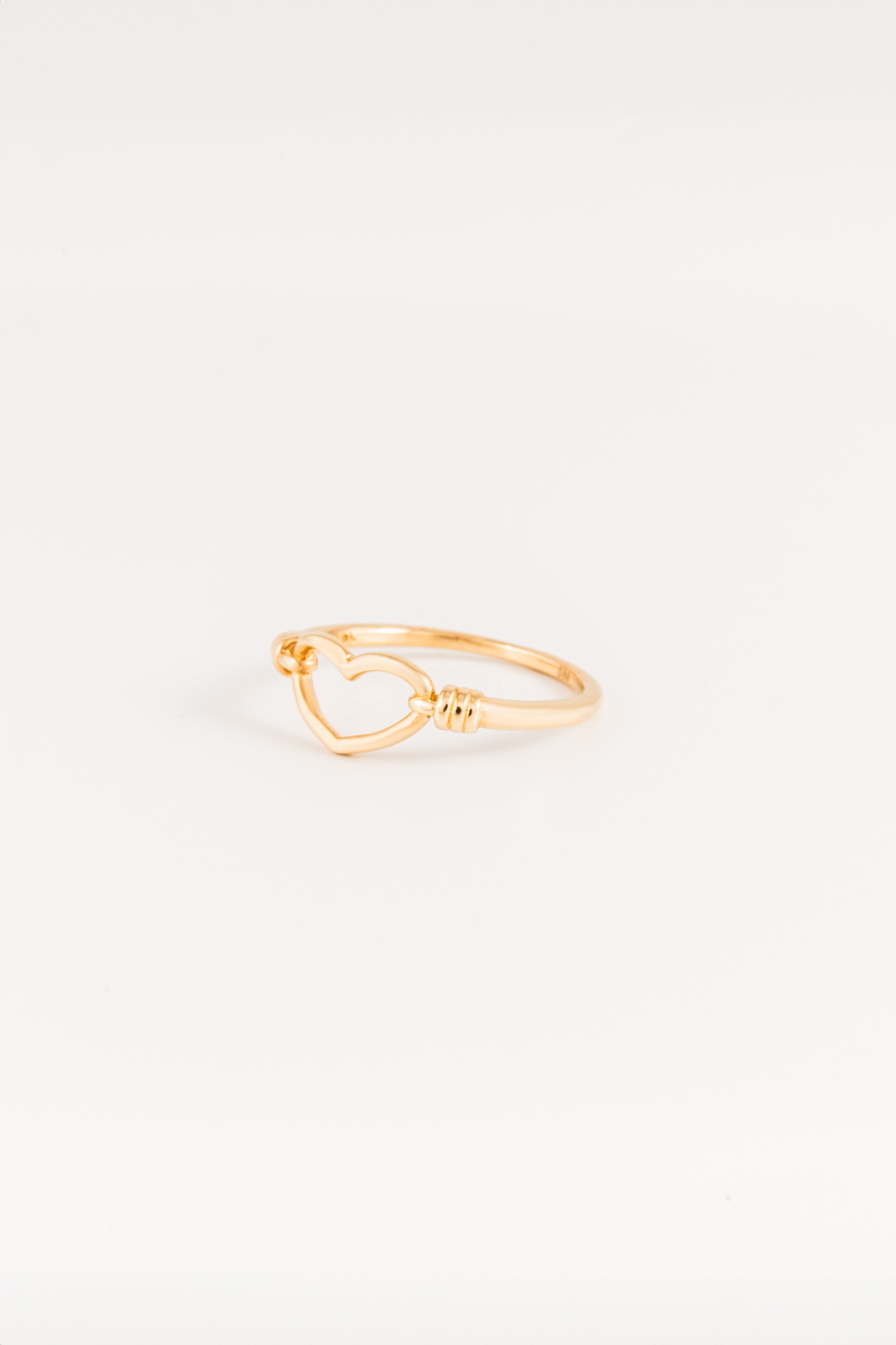 14K Gold Open Heart Ring