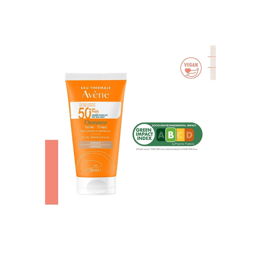 Avène Cleanance Solaire Tinted Spf 50 ml / 1.7 fl oz Tinted Sunscreen for Oily Skin