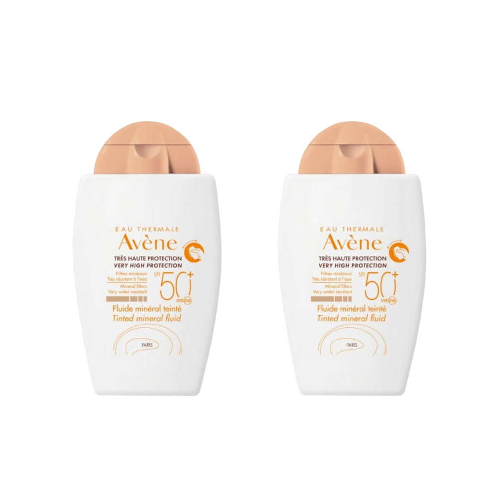 Avène Fluide Mineral Teintee Spf 50 40 ml / 1.4 fl oz Tinted Sunscreen (2-Pack)