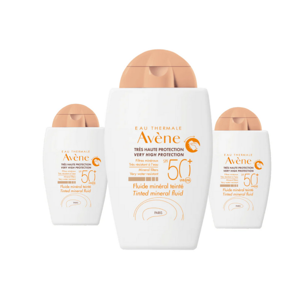 Avène Fluide Mineral Teintee Spf 50 40 ml / 1.4 fl oz Tinted Sunscreen (3-Pack)