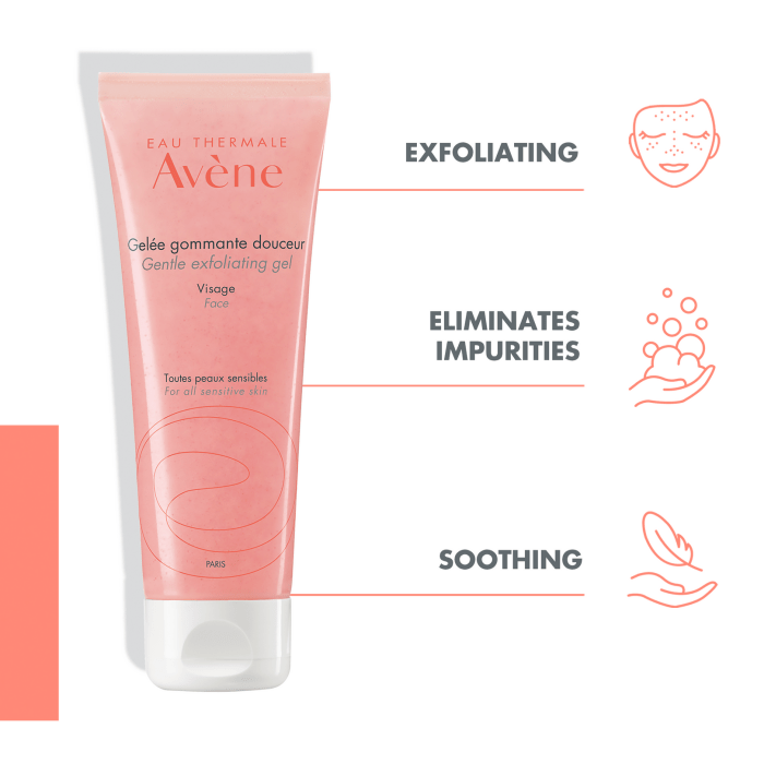 Avène Gentle Exfoliating Gel 75 ml / 2.5 fl oz (3-Pack)