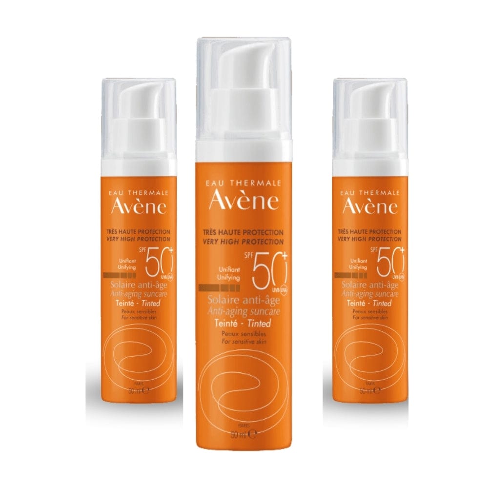 Avène Solaire Anti-age SPF50 Anti-Aging Tinted Sunscreen 50 ml / 1.7 fl oz (3-Pack)