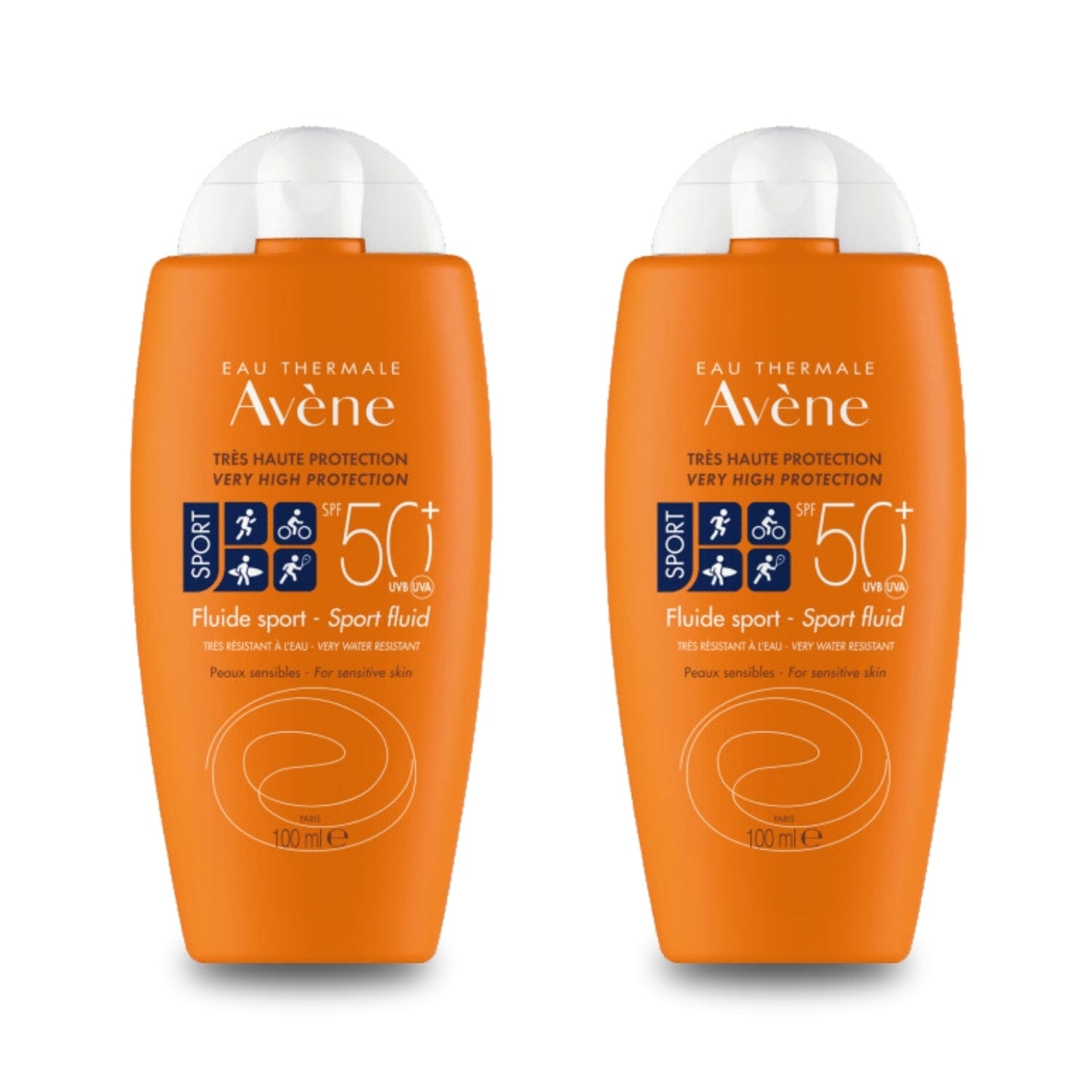 Avène Solaire Fluide Sport Spf 50 Sunscreen 100 ml / 3.4 fl oz (2-Pack)