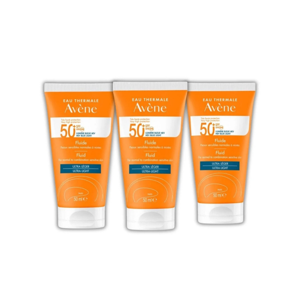 Avène Solaire SPF50+ Fluid Ultra Light 50 ml / 1.7 fl oz (3-Pack)