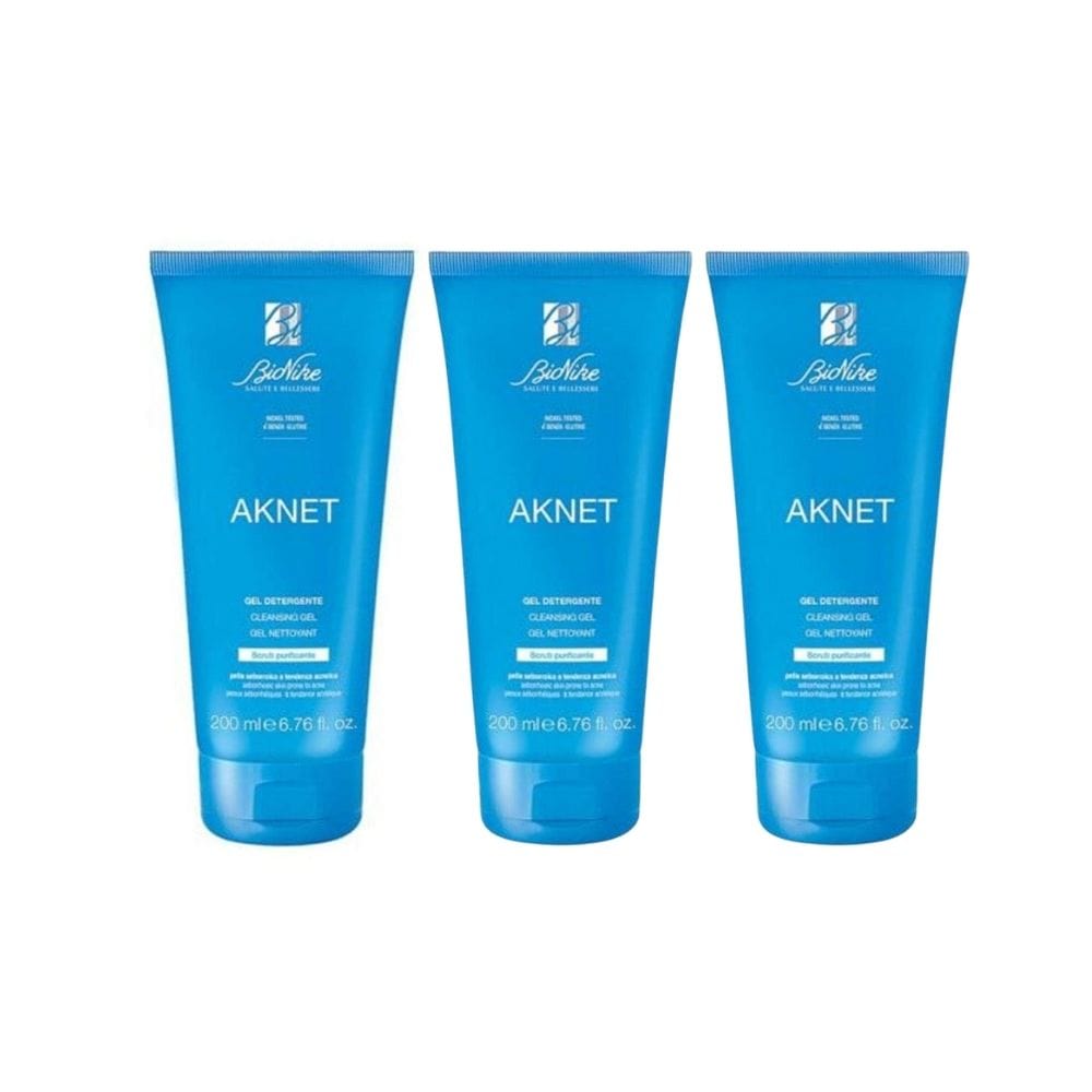 BioNike Aknet Purifying Cleansing Gel 200 ml / 6.8 fl oz (3-Pack)