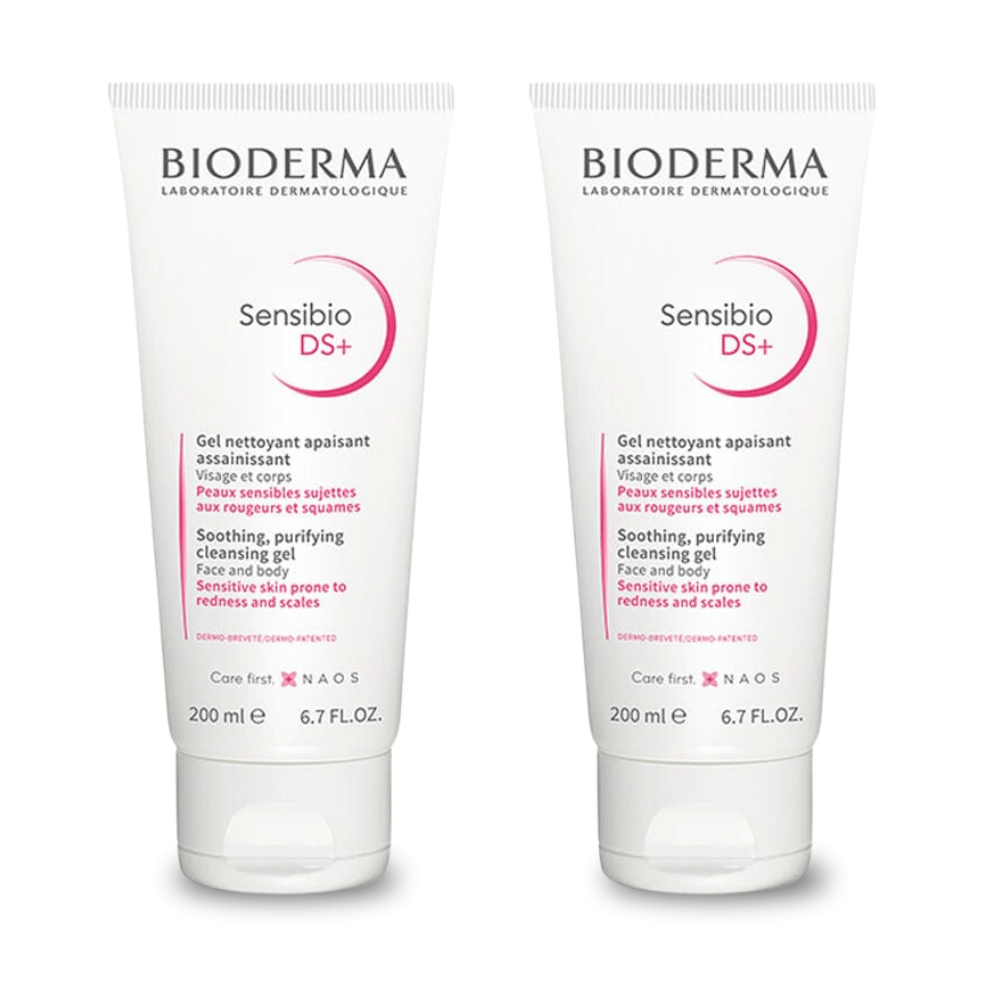 Bioderma Sensibio DS+ Foaming Skin Cleansing Gel 200 ml / 6.8 fl oz (2-Pack)