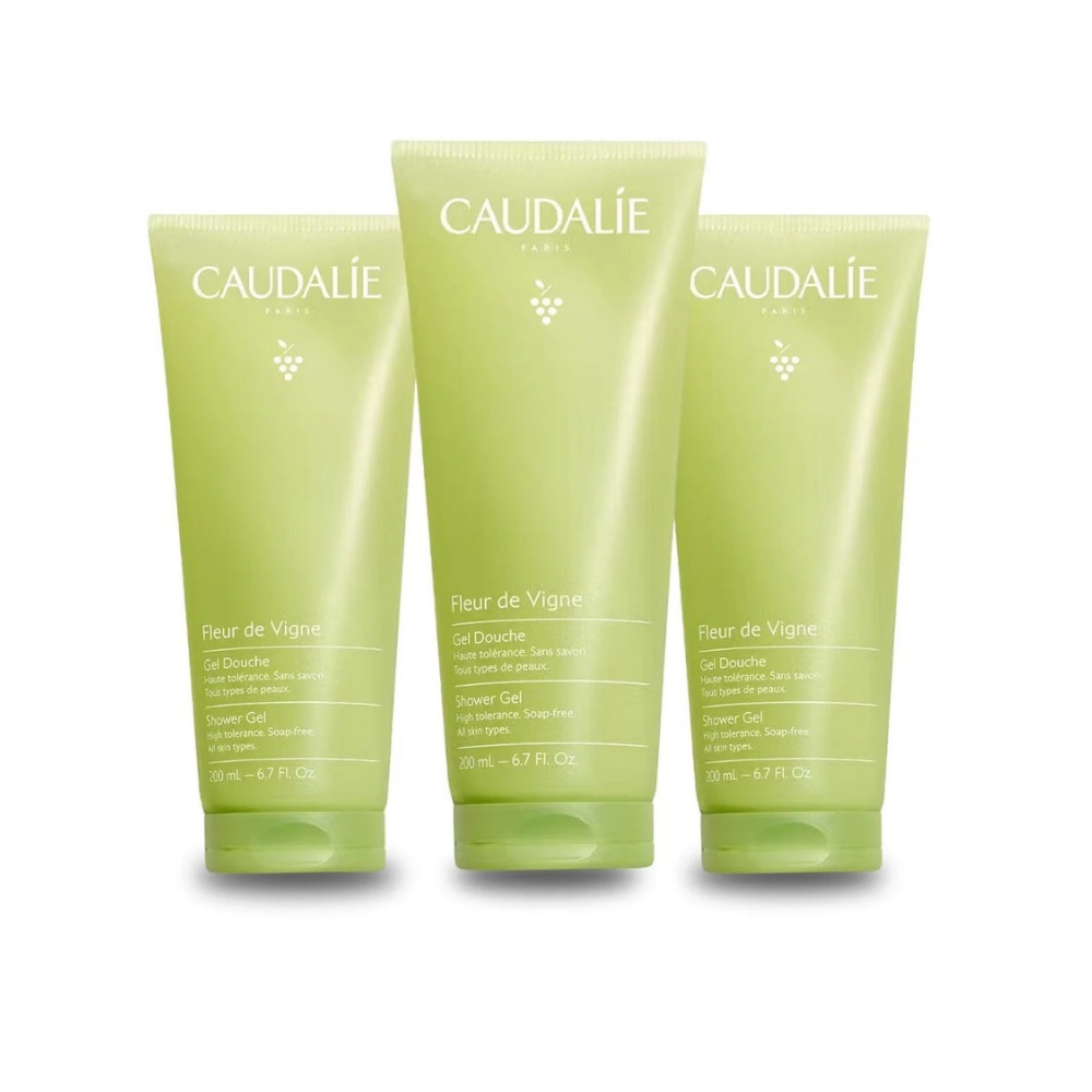 Caudalie Fleur de Vigne Shower Jel 200 ml / 6.8 fl oz (3-Pack)