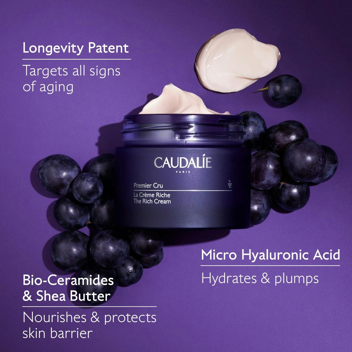 Caudalie Premier Cru Skin Barrier Rich Moisturizer with Ceramides 50 ml / 1.7 fl oz - NEW