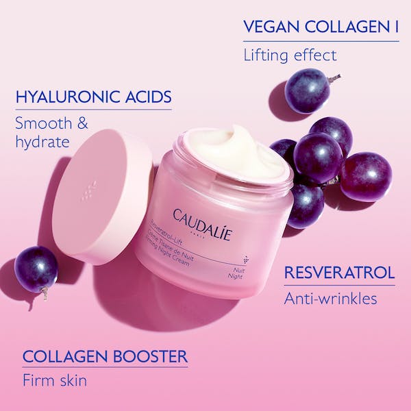 Caudalie Resveratrol Lift Night Cream 50 ml / 1.7 fl oz +Refill Capsule Set