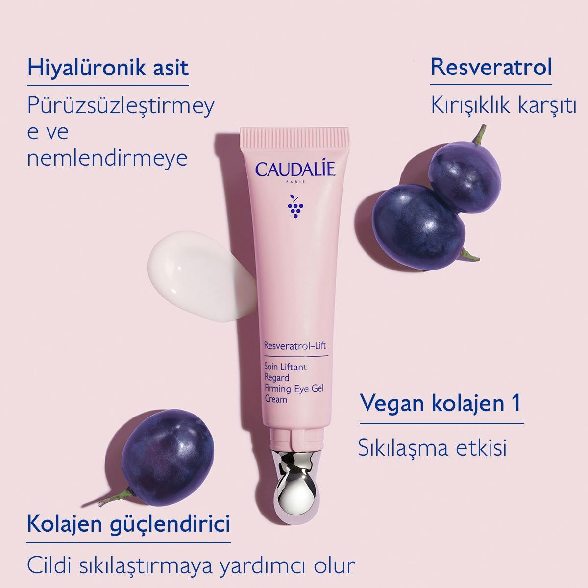 Caudalie Resveratrol-lift Firming Eye Gel Cream 15 ml / 0.5 fl oz (2-Pack)