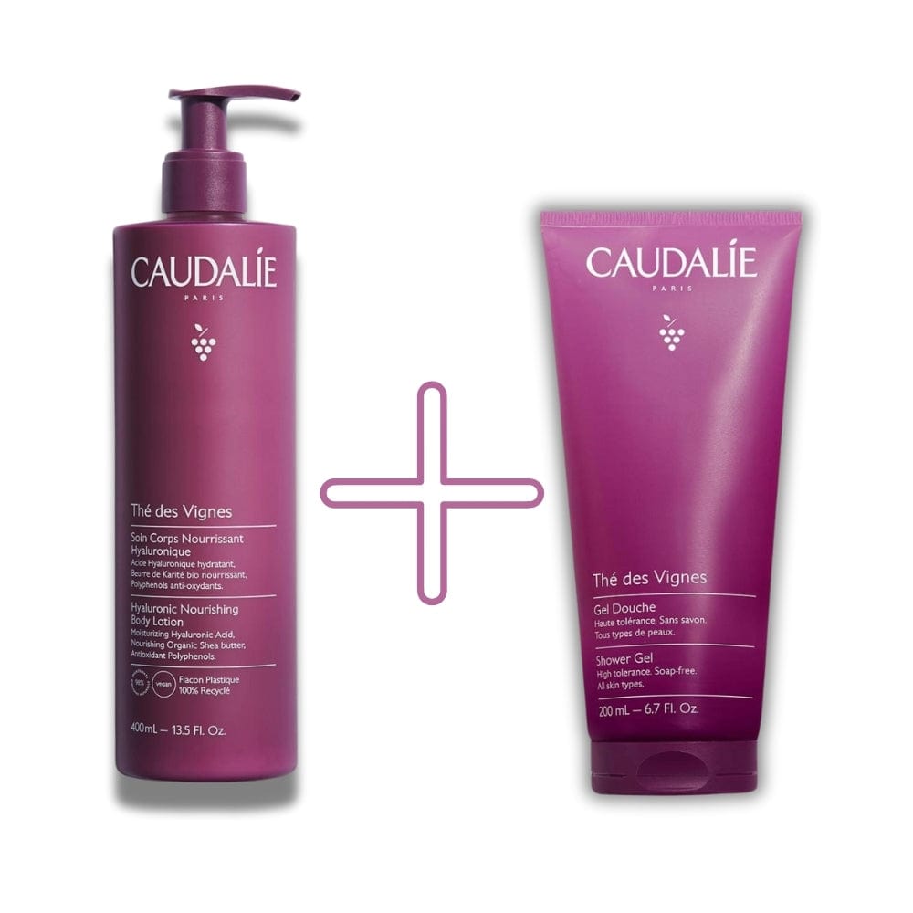 Caudalie The Des Vignes Hyaluronic Nourishing Body Lotion 400 ml / 14 fl oz + Shower Gel 200 ml / 6.8 fl oz