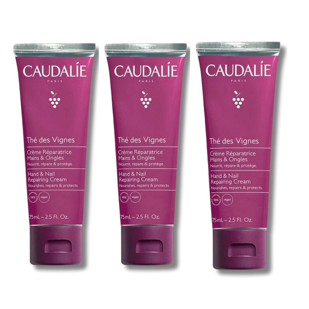 Caudalie The Des Vignes Repairing Hand and Nail Care Cream 75 ml / 2.5 fl oz (3-Pack)