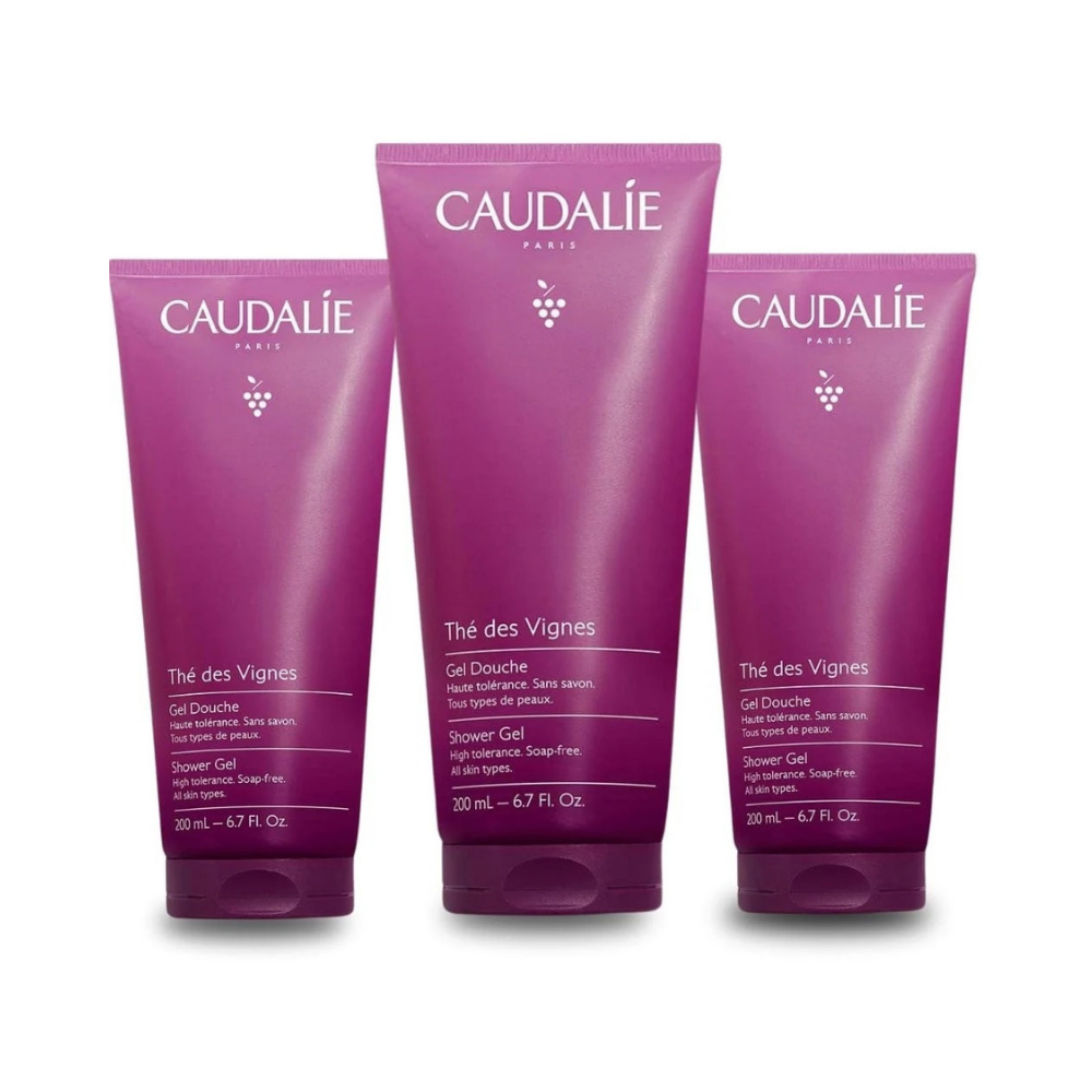 Caudalie The Des Vignes Shower Gel 200 ml / 6.8 fl oz (3-Pack)