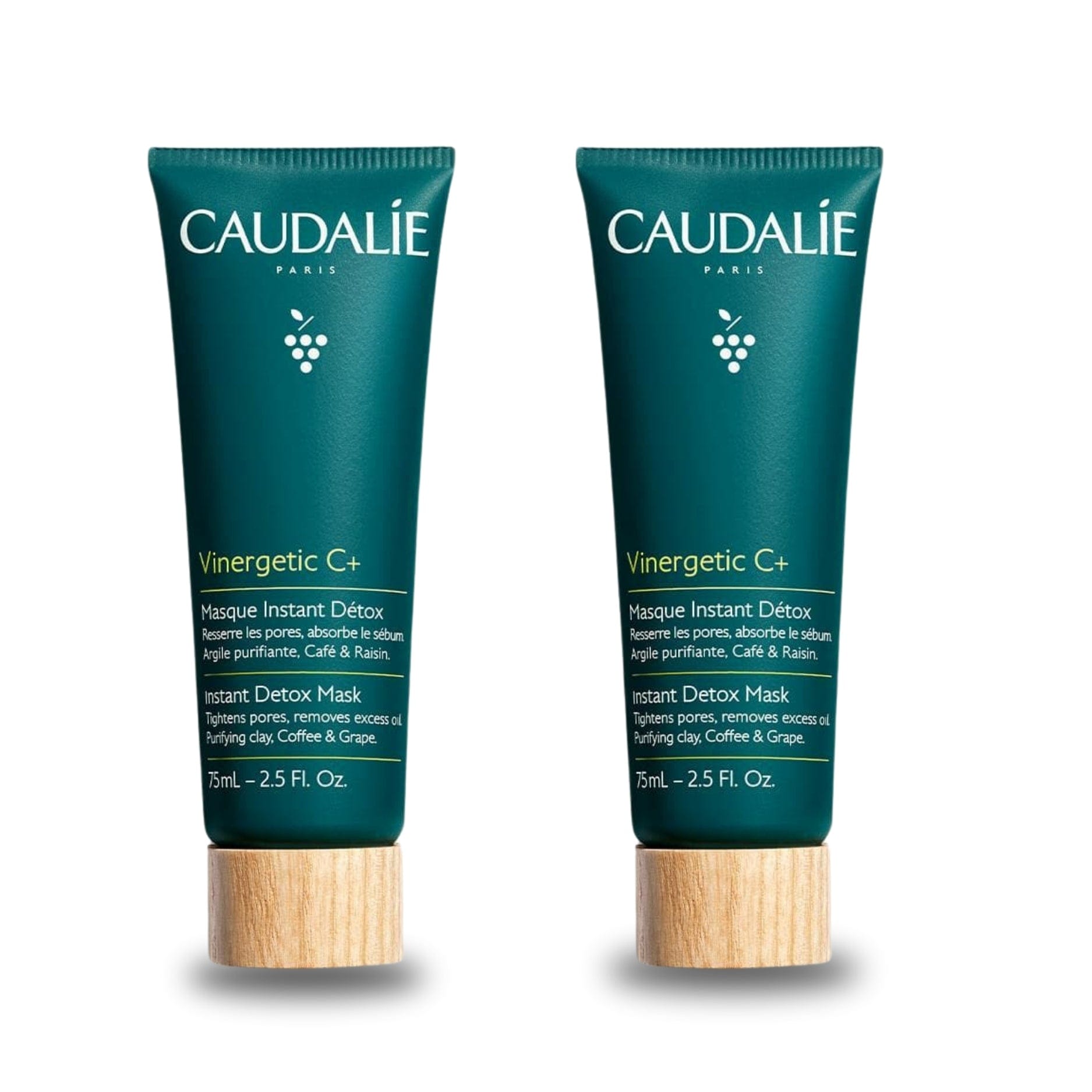 Caudalie Vinergetic C Instant Detox Mask 75 ml / 2.5 fl oz (2-Pack)