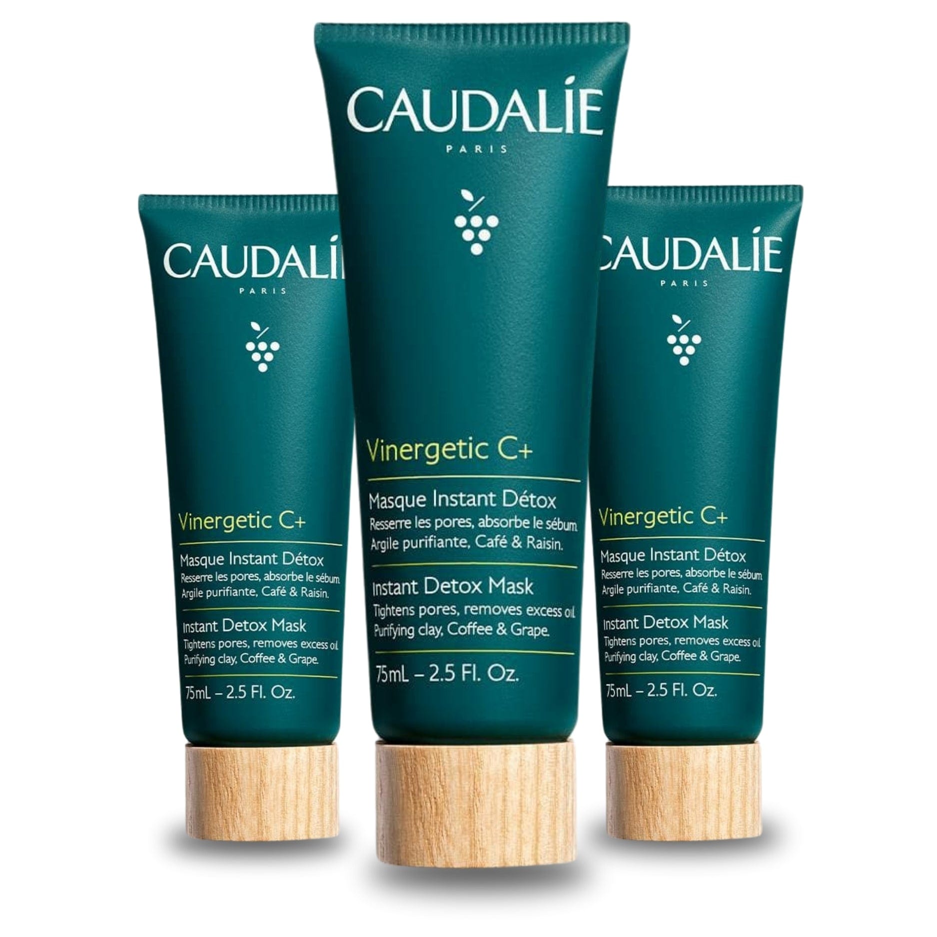 Caudalie Vinergetic C Instant Detox Mask 75 ml / 2.5 fl oz (3-Pack)