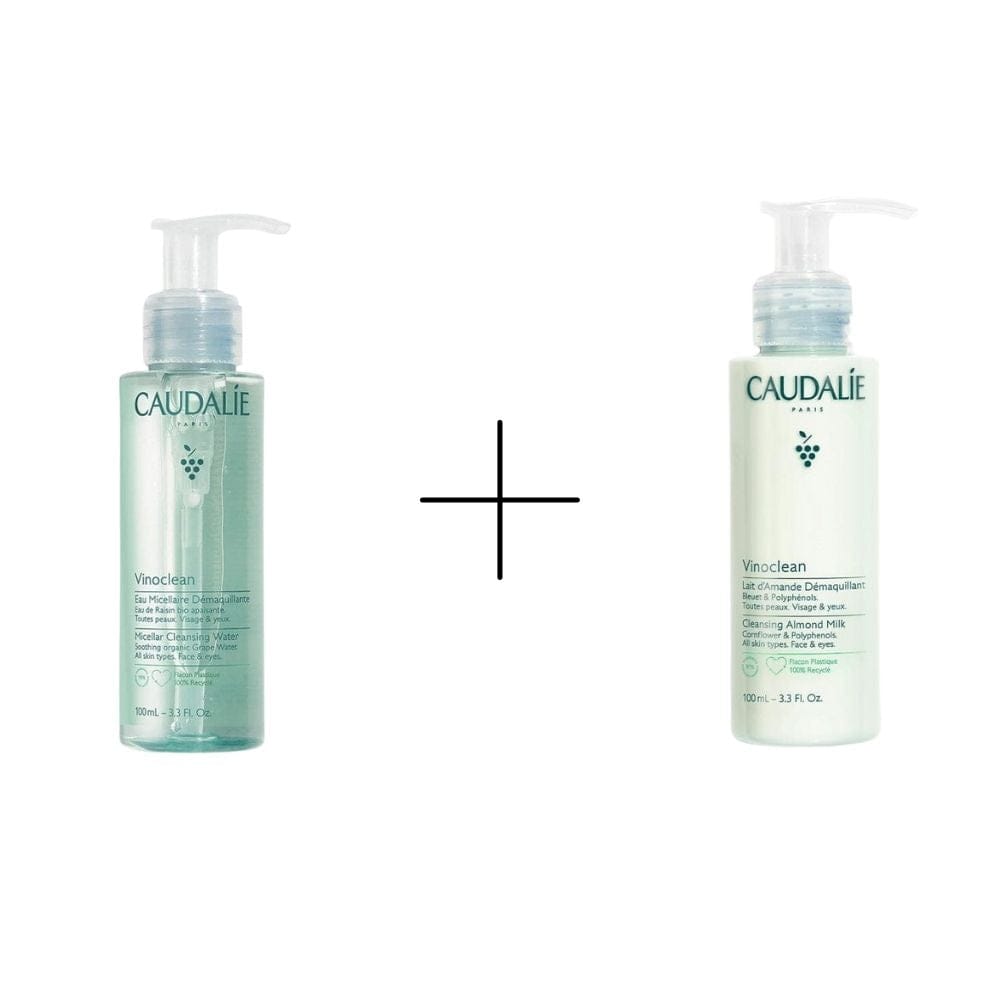 Caudalie Vinoclean Micellar Cleansing Water 100 ml / 3.4 fl oz + Caudalie Vinoclean Almond Oil Cleansing Milk 100 ml / 3.4 fl oz
