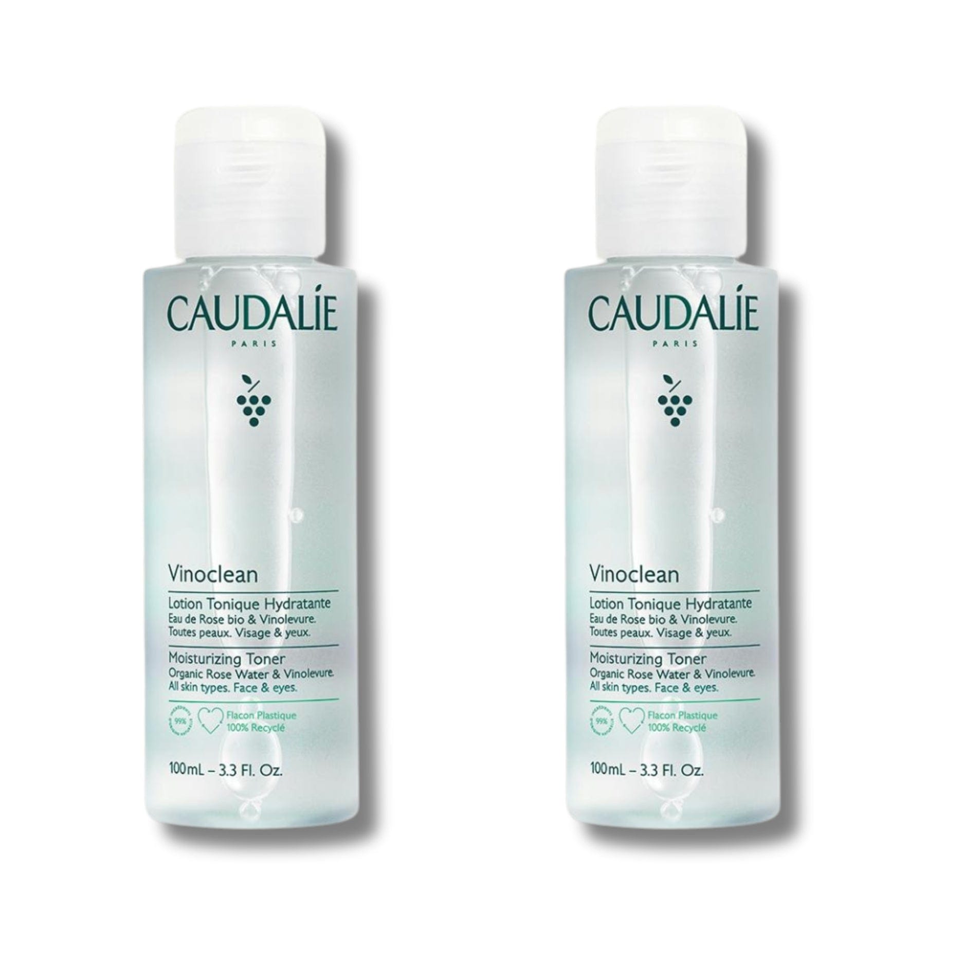 Caudalie Vinoclean Moisturizing Toner 100 ml / 3.4 fl oz (2-Pack)