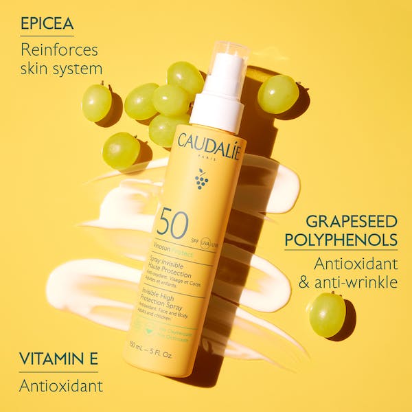 Caudalie Vinosun Protect Invisible High Protection Spray SPF50 150 ml / 5.1 fl oz (2-Pack)
