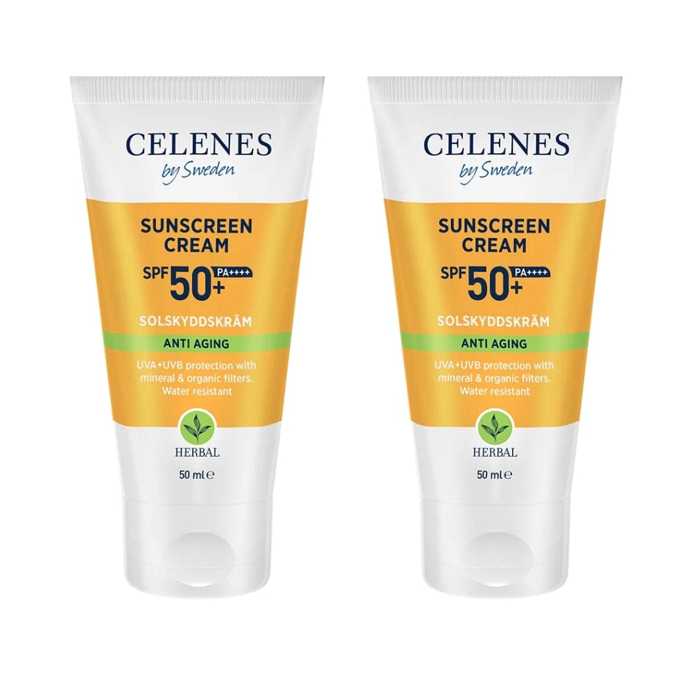 Celenes by Sweden Herbal Sunscreen Face Cream Spf Anti Aging 50 Spf 50 ml / 1.7 fl oz (2-Pack)