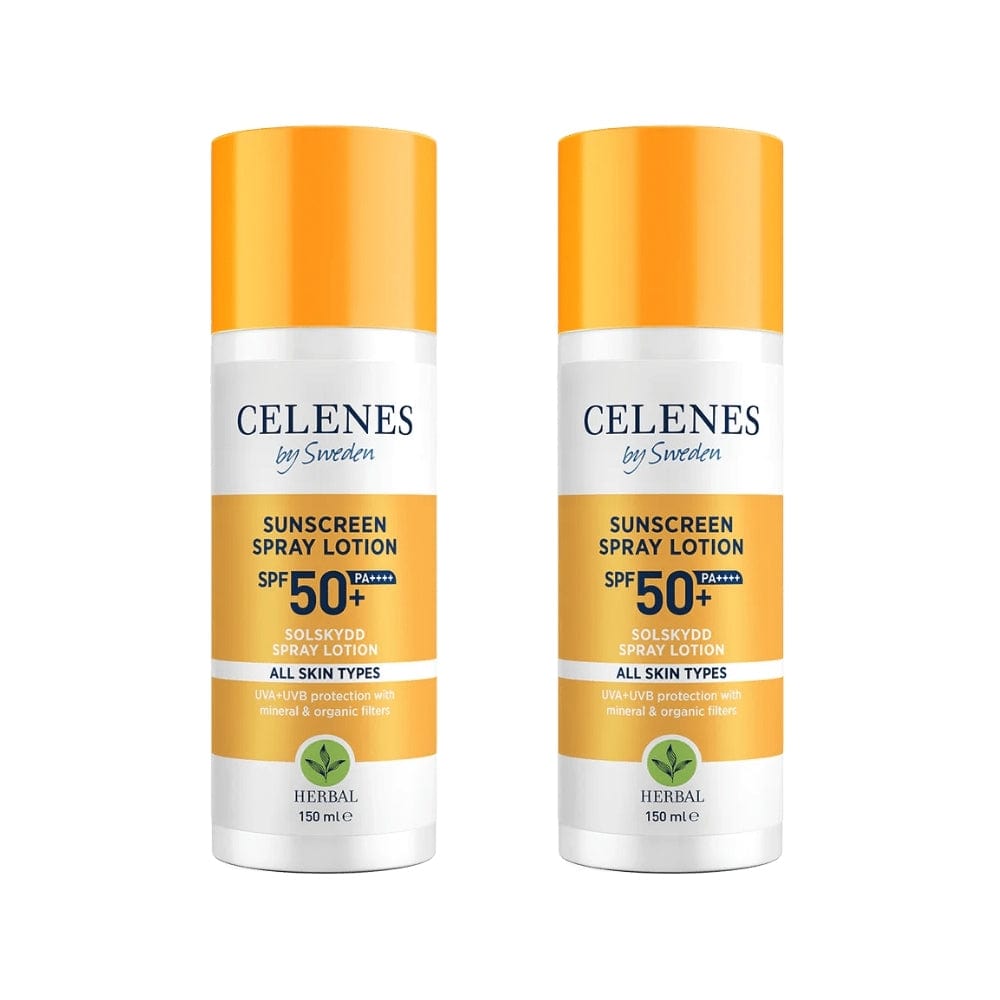 Celenes by Sweden Herbal Sunscreen Spray Lotion 50 Spf 150 ml / 5 fl oz (2-Pack)