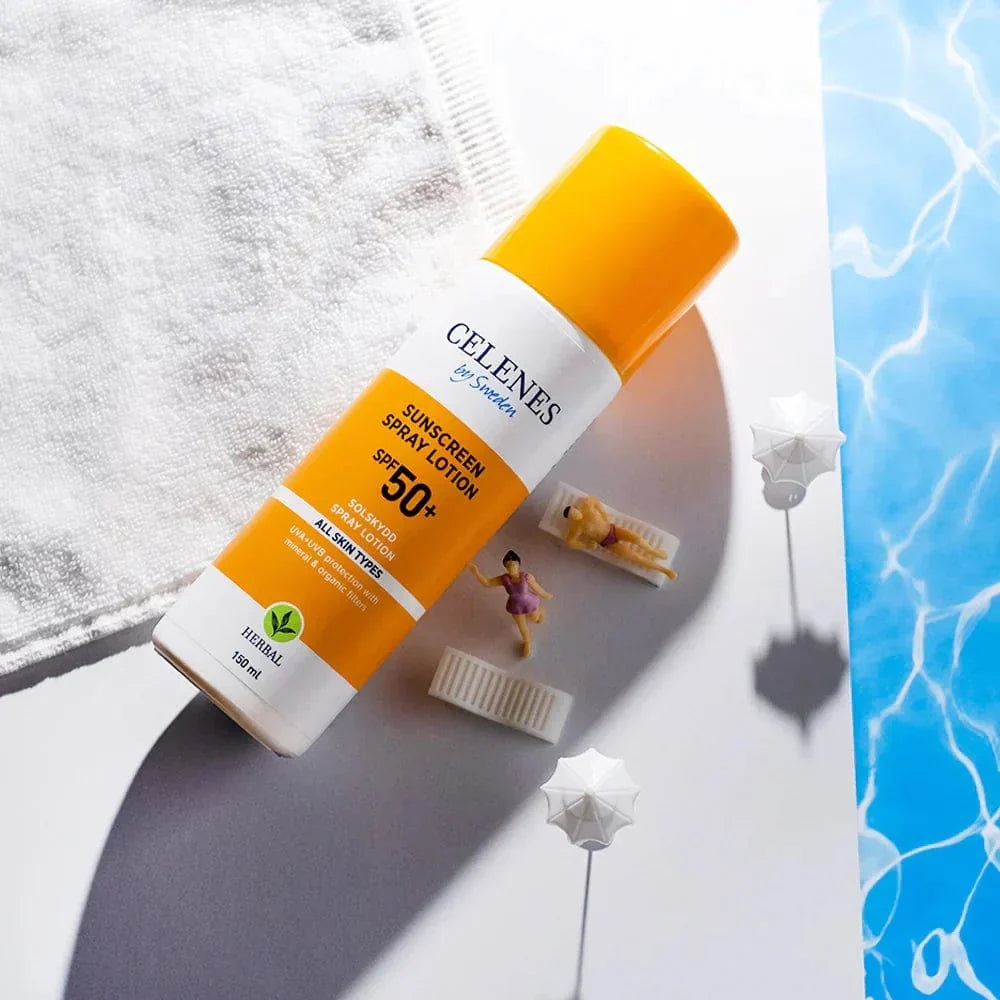 Celenes by Sweden Herbal Sunscreen Spray Lotion 50 Spf 150 ml / 5 fl oz (3-Pack)