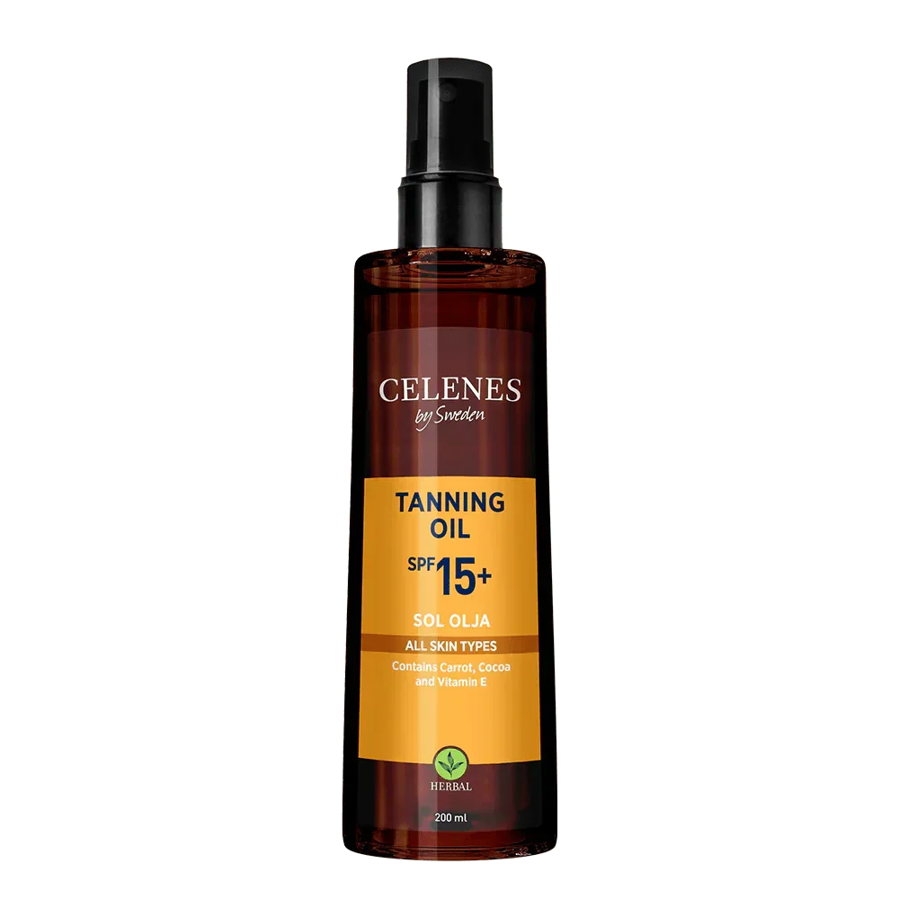 Celenes by Sweden Herbal Tanning Oil Spf 15+ 200 ml / 6.8 fl oz
