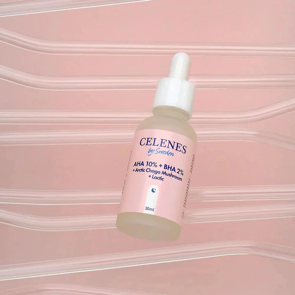 Celenes by Sweden Rena AHA 10% + BHA 2% + Arctic Chaga Mushroom + Lactic 30 ml / 1 fl oz