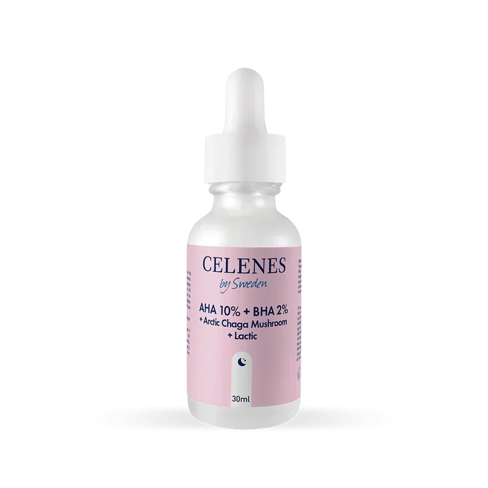 Celenes by Sweden Rena AHA 10% + BHA 2% + Arctic Chaga Mushroom + Lactic 30 ml / 1 fl oz