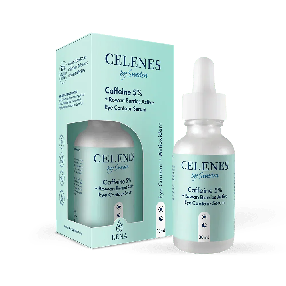 Celenes by Sweden Rena Caffeine 5% + Rowan Berries Active Eye Contour Serum 30 ml / 1 fl oz (2-Pack)