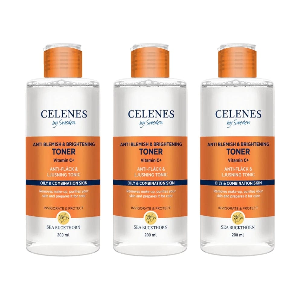 Celenes by Sweden Sea Buckthorn Anti Blemish & Brightening Toner 200 ml / 6.8 fl oz (3-Pack)