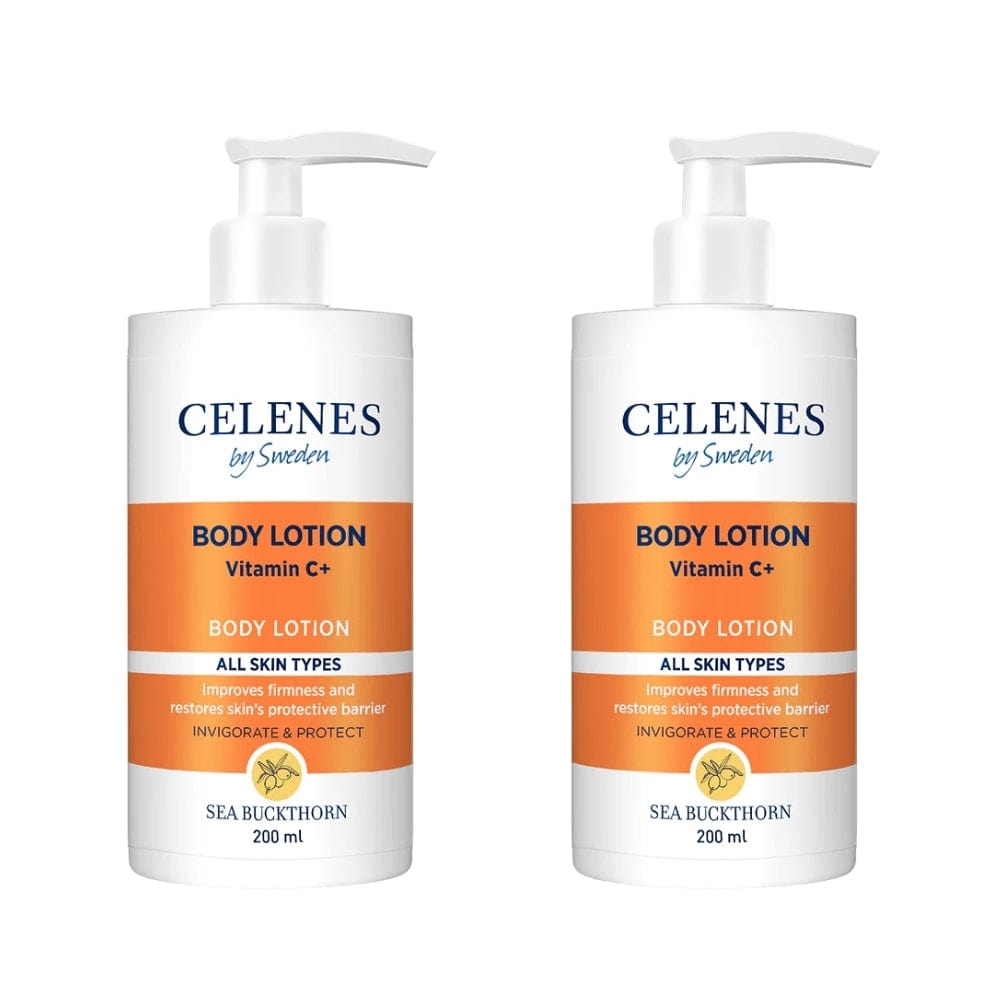 Celenes by Sweden Sea Buckthorn Body Lotion 200 ml / 6.8 fl oz (2-Pack)
