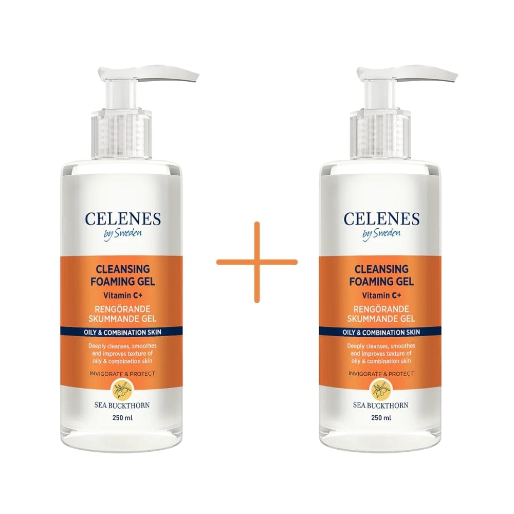Celenes by Sweden Sea Buckthorn Cleansing Foaming Gel 250 ml / 8.5 fl oz (2-Pack)