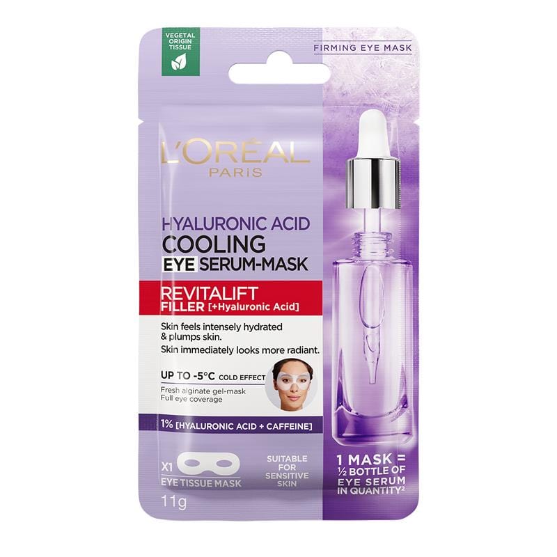 L'Oréal Paris Revitalift Filler Eye Serum Mask with Hyaluronic Acid and Caffeine