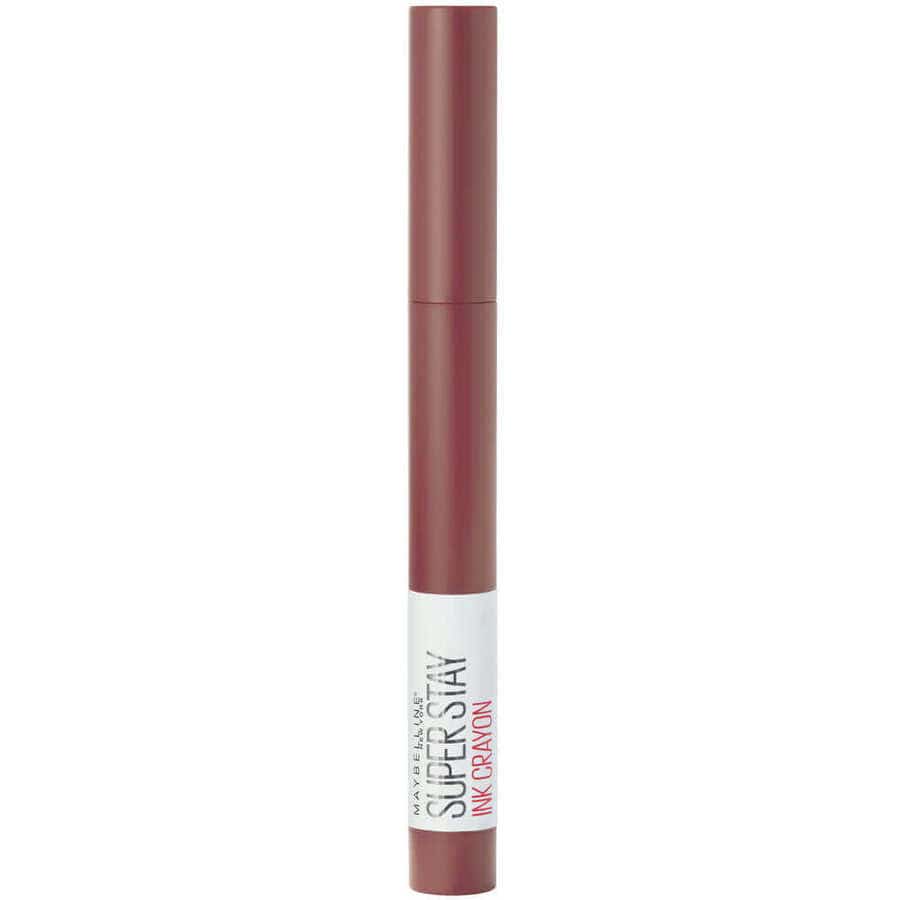 Side view of a cosmetic pencil with branding in white text.