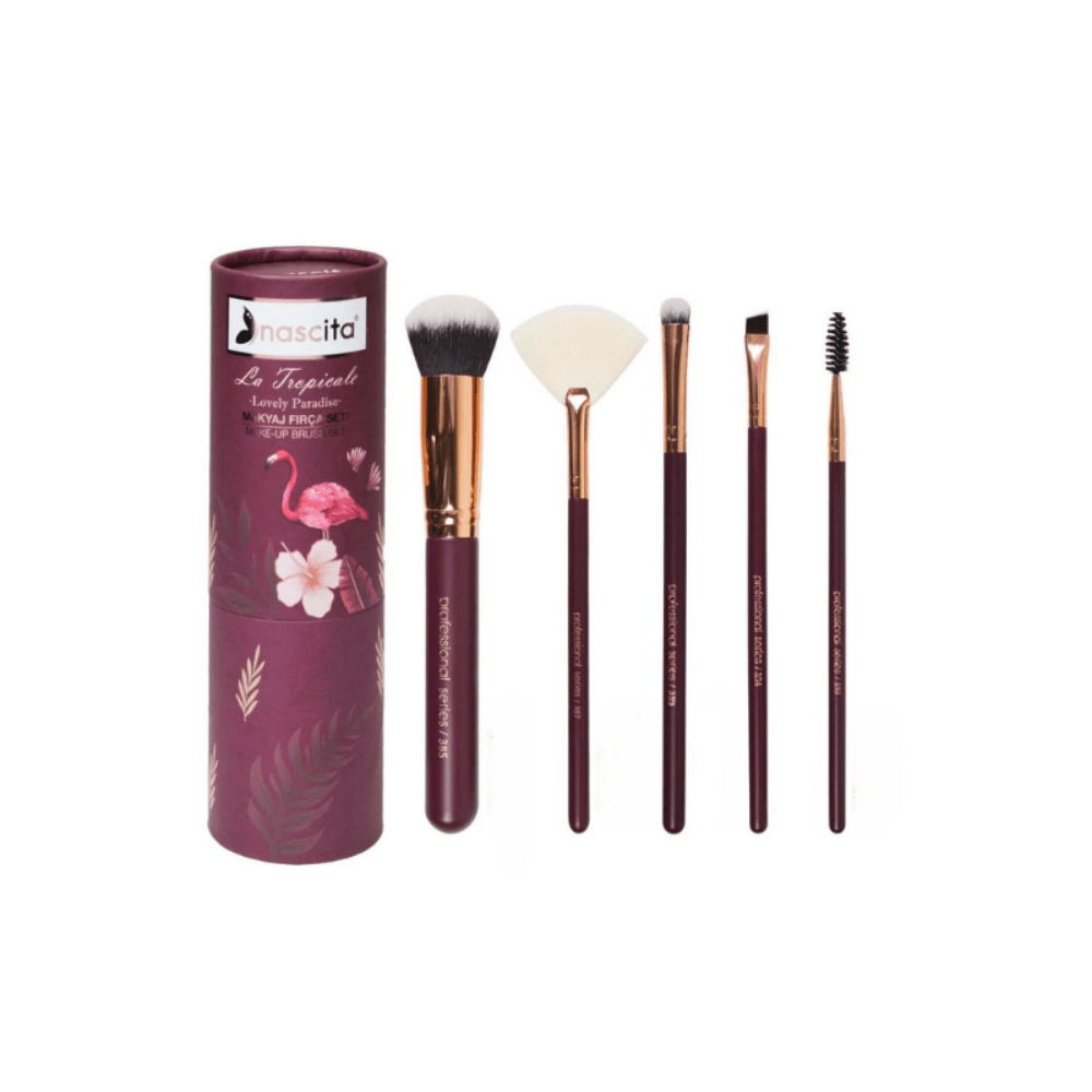 Nascita Burgundy Makeup Brush Set - 95