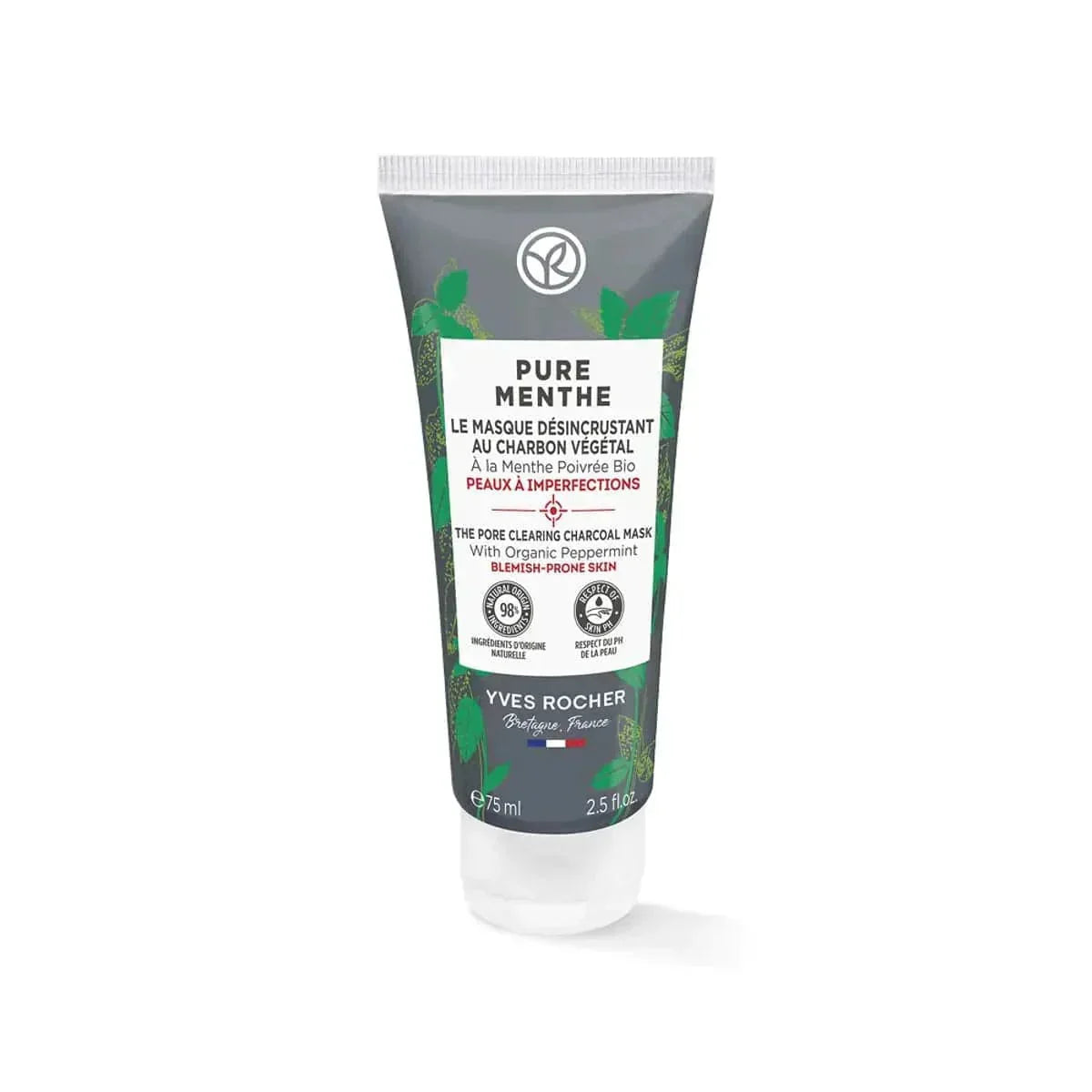 Yves Rocher Pure Menthe Anti Blackhead Charcoal Mask 75 ml / 2.5 fl oz