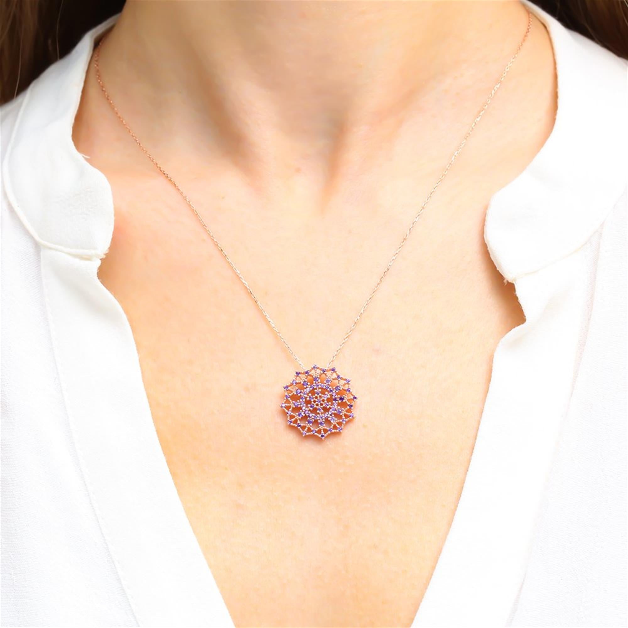 Amethyst Royal Seal Rose Gold Necklace