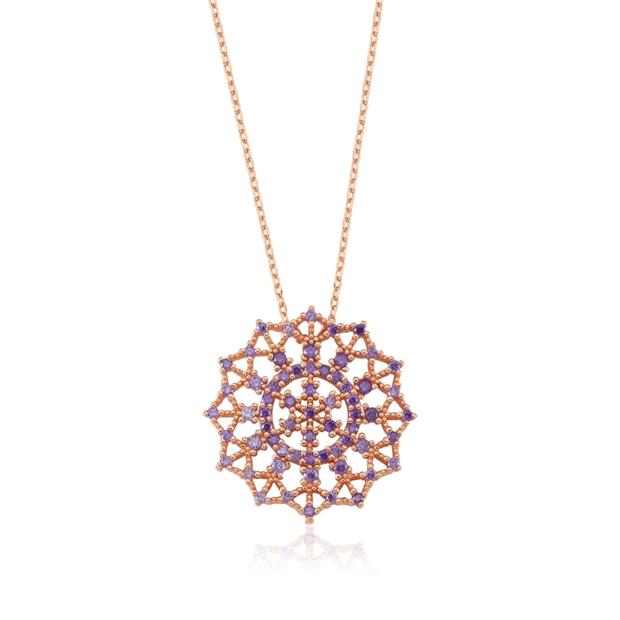 Amethyst Royal Seal Rose Gold Necklace