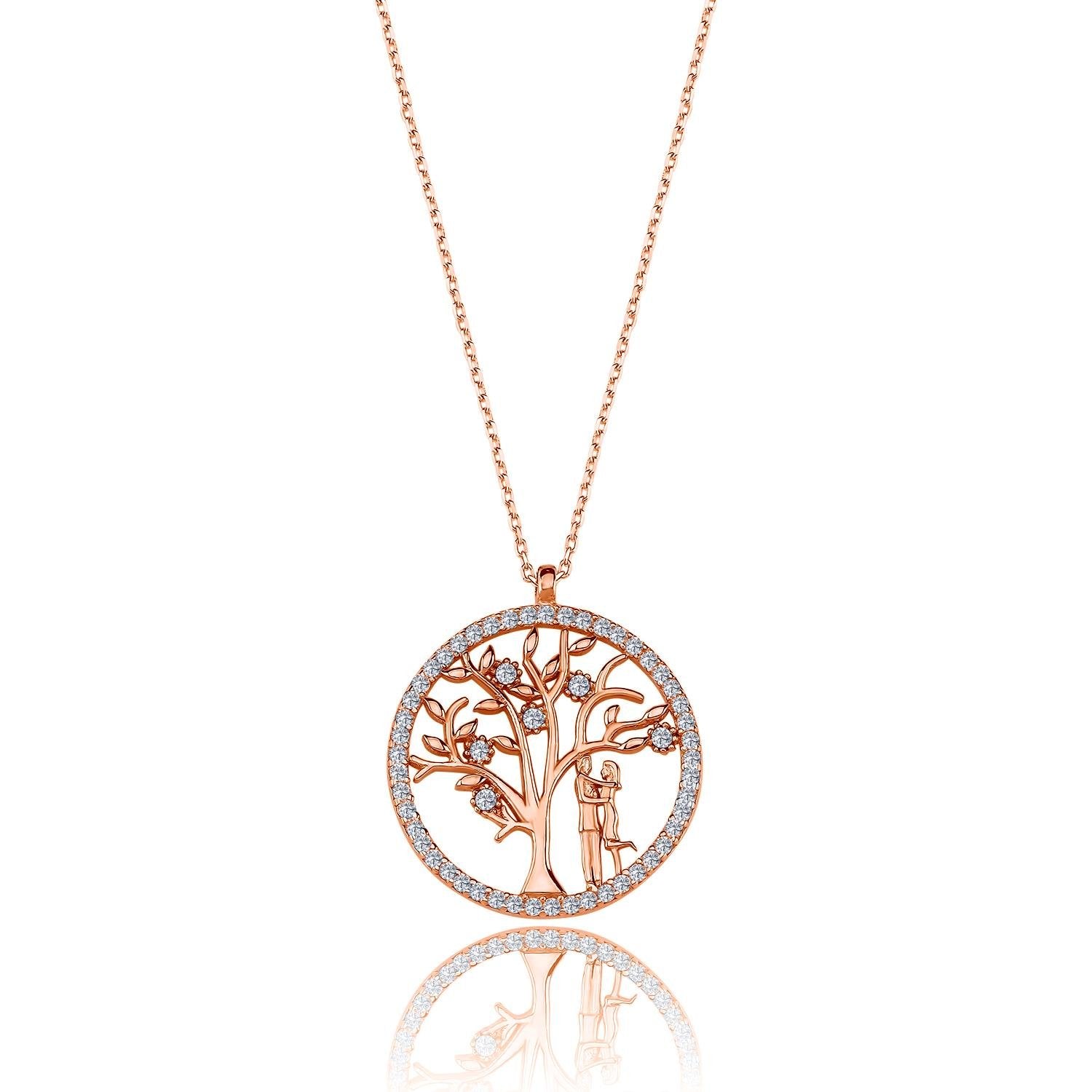 Tree of Life Lovers Silver Necklace