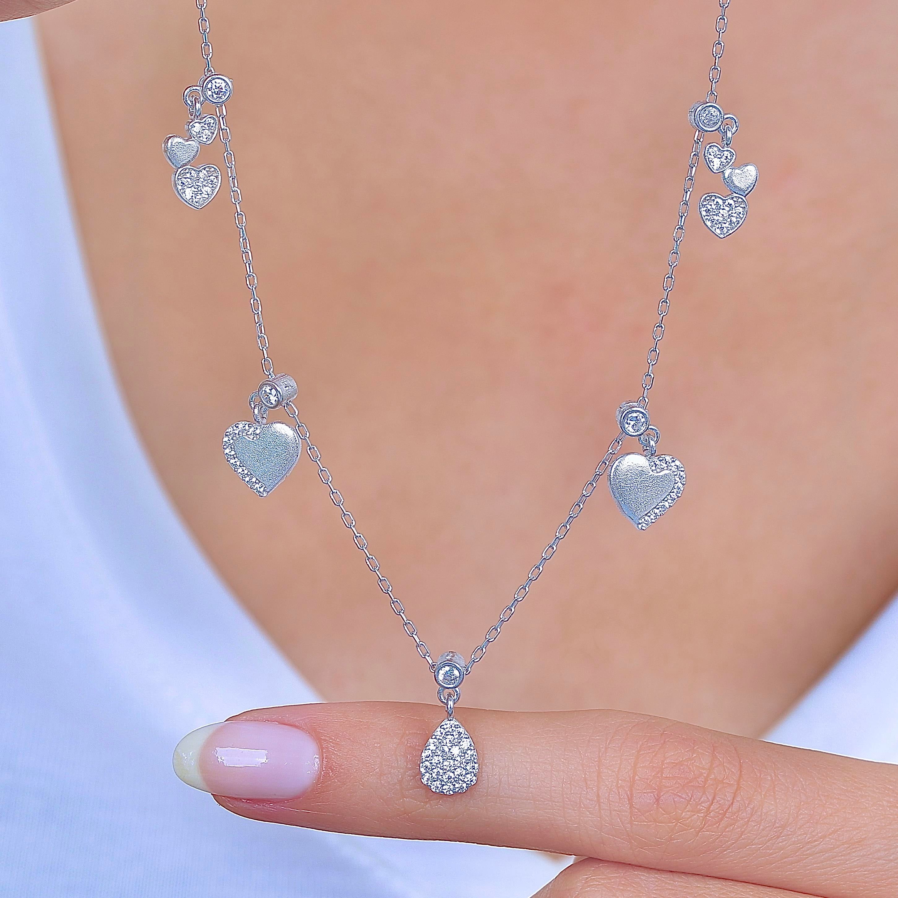Love Drop Silver Luck Choker Necklace