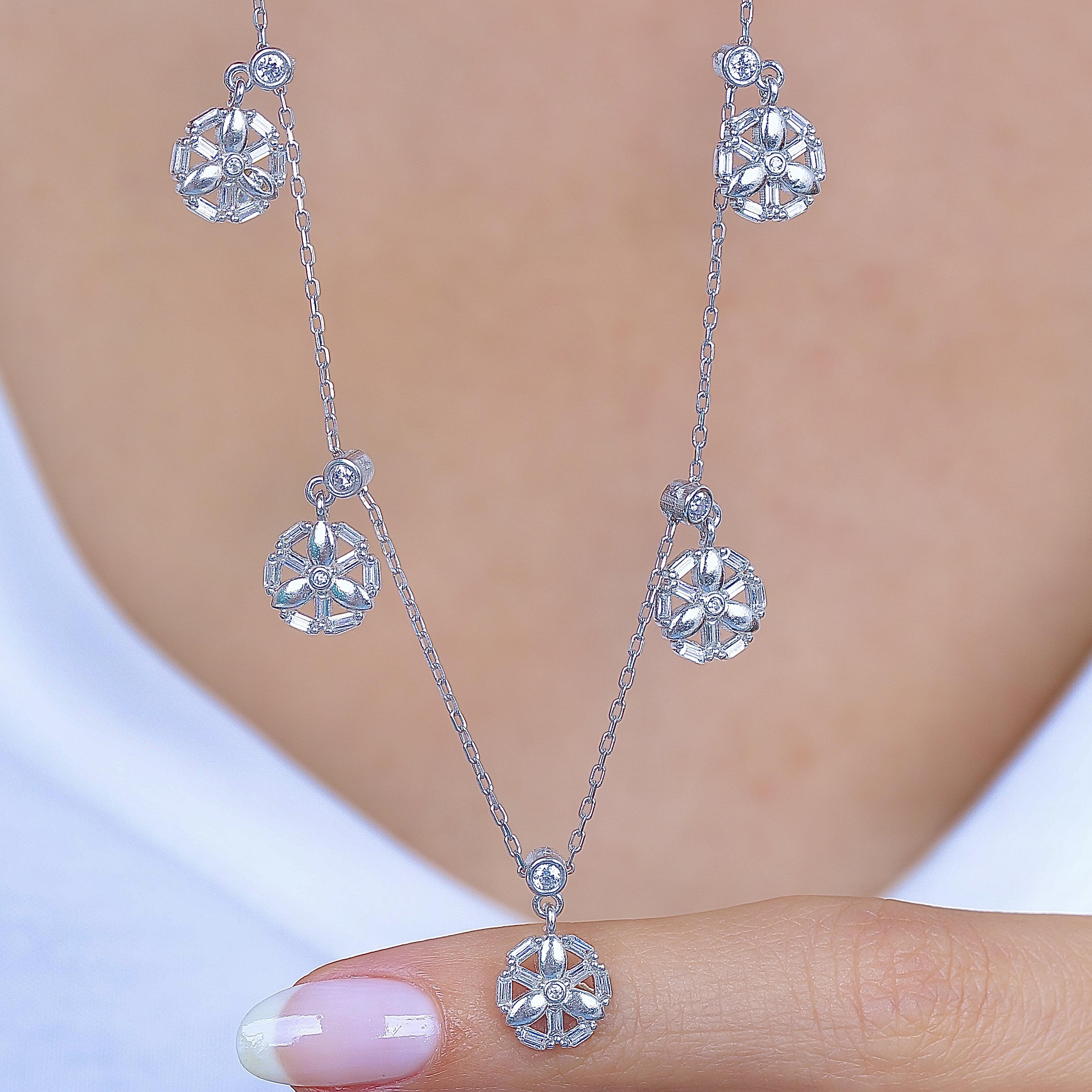 Baguette Magic Luck Choker Silver Necklace