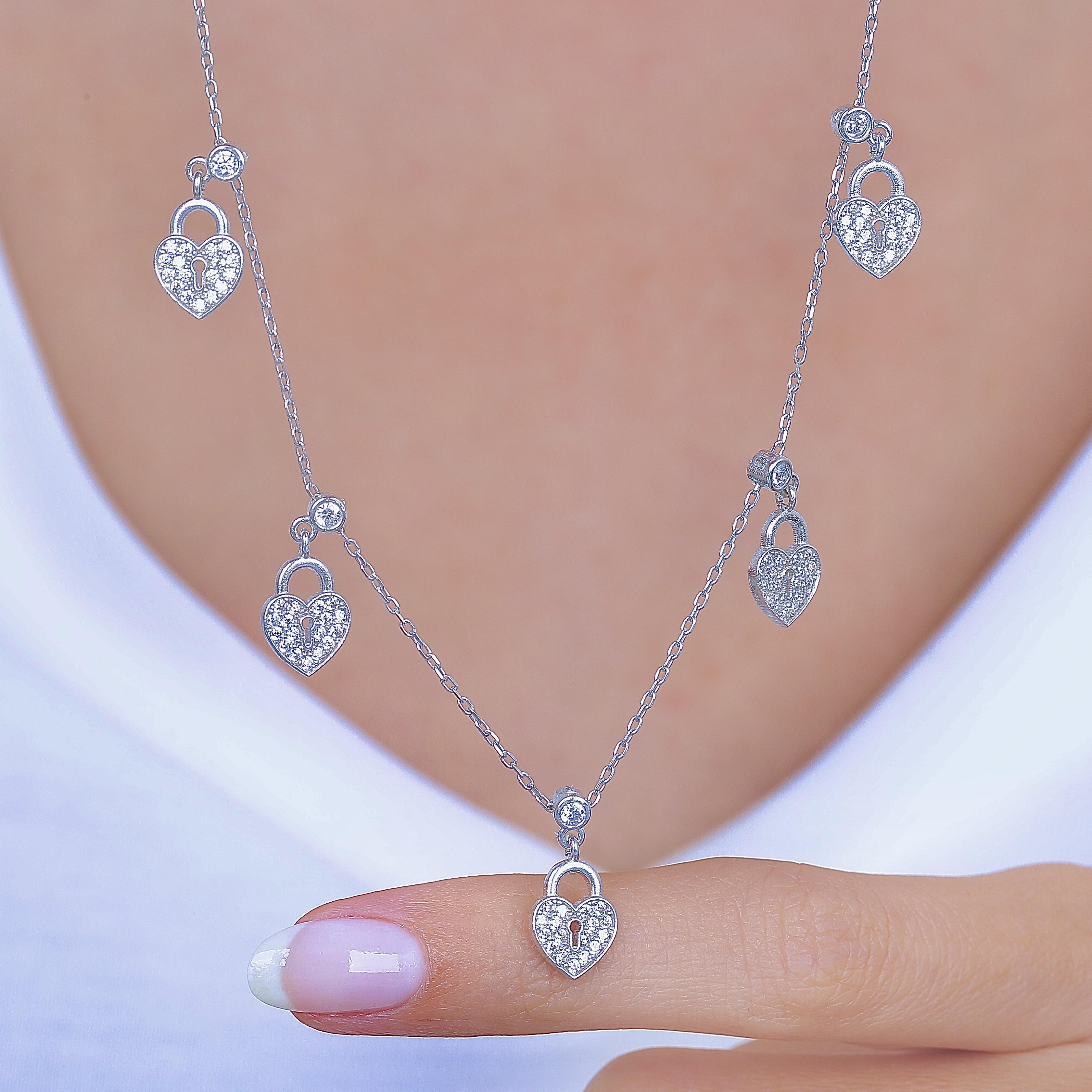 Tied Hearts Lucky Silver Choker Necklace