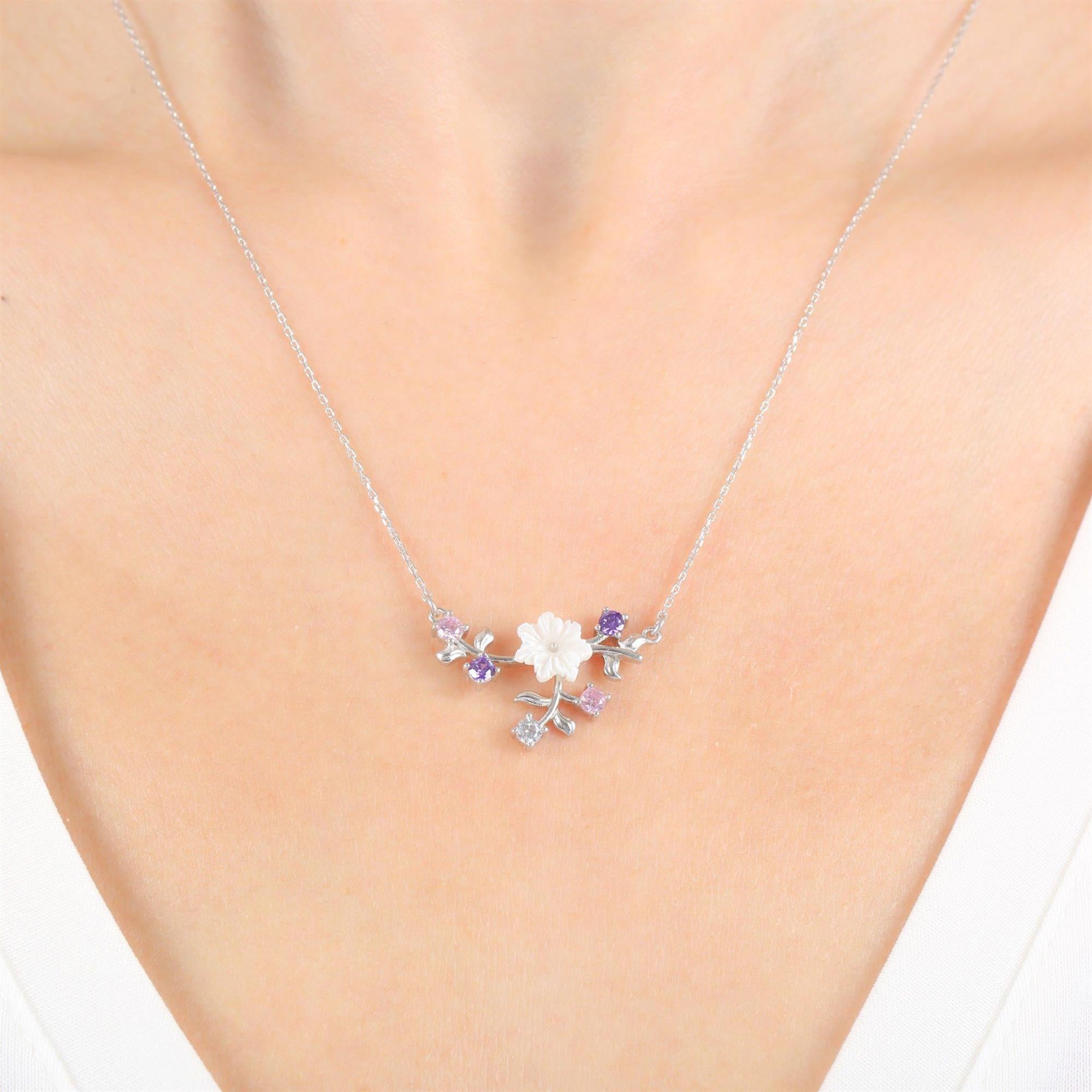 Spring Breeze Magnolia Flower Silver Necklace