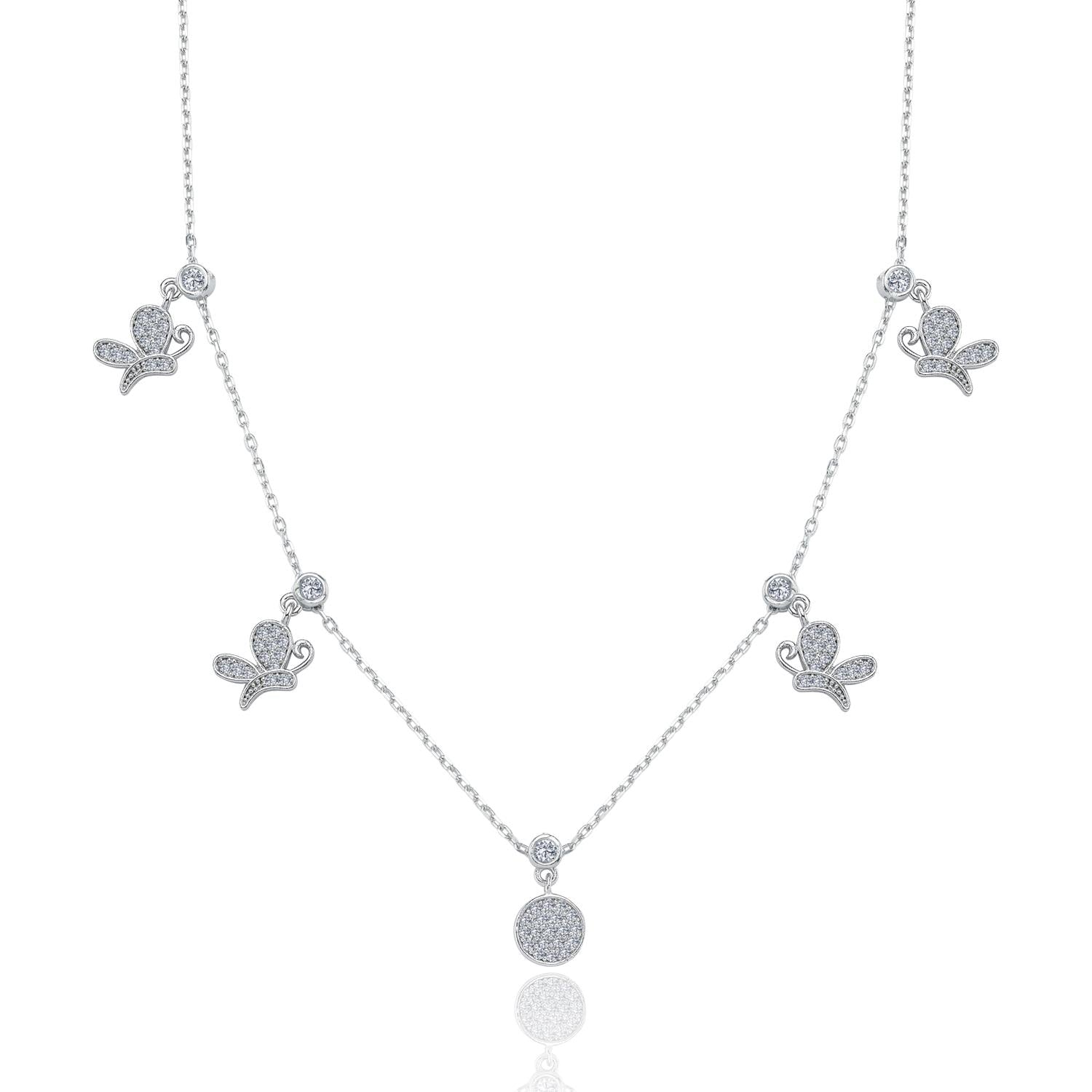 Spring Butterfly Choker 925 Silver Luck Necklace