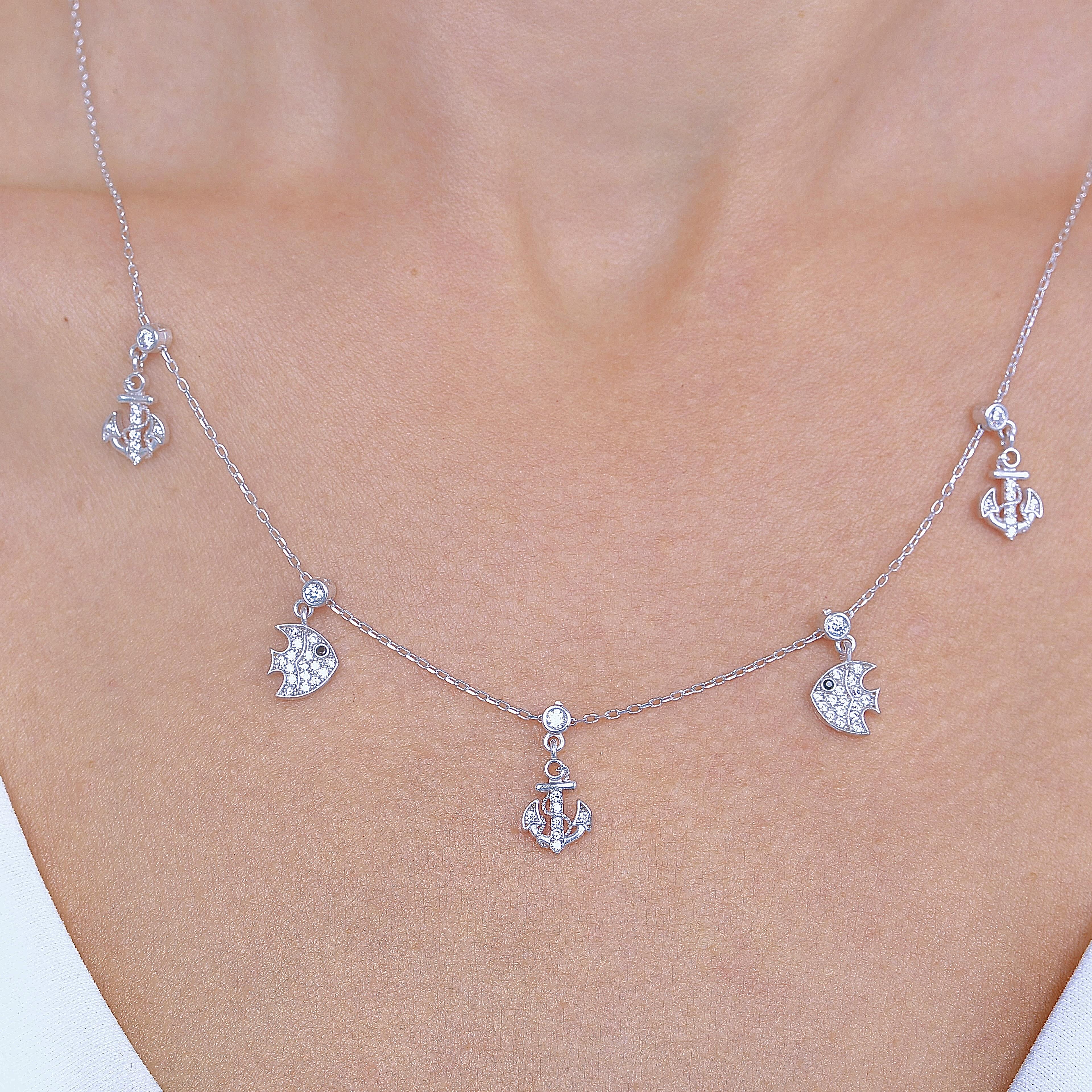 Sea Sparkle Choker Silver Luck Necklace